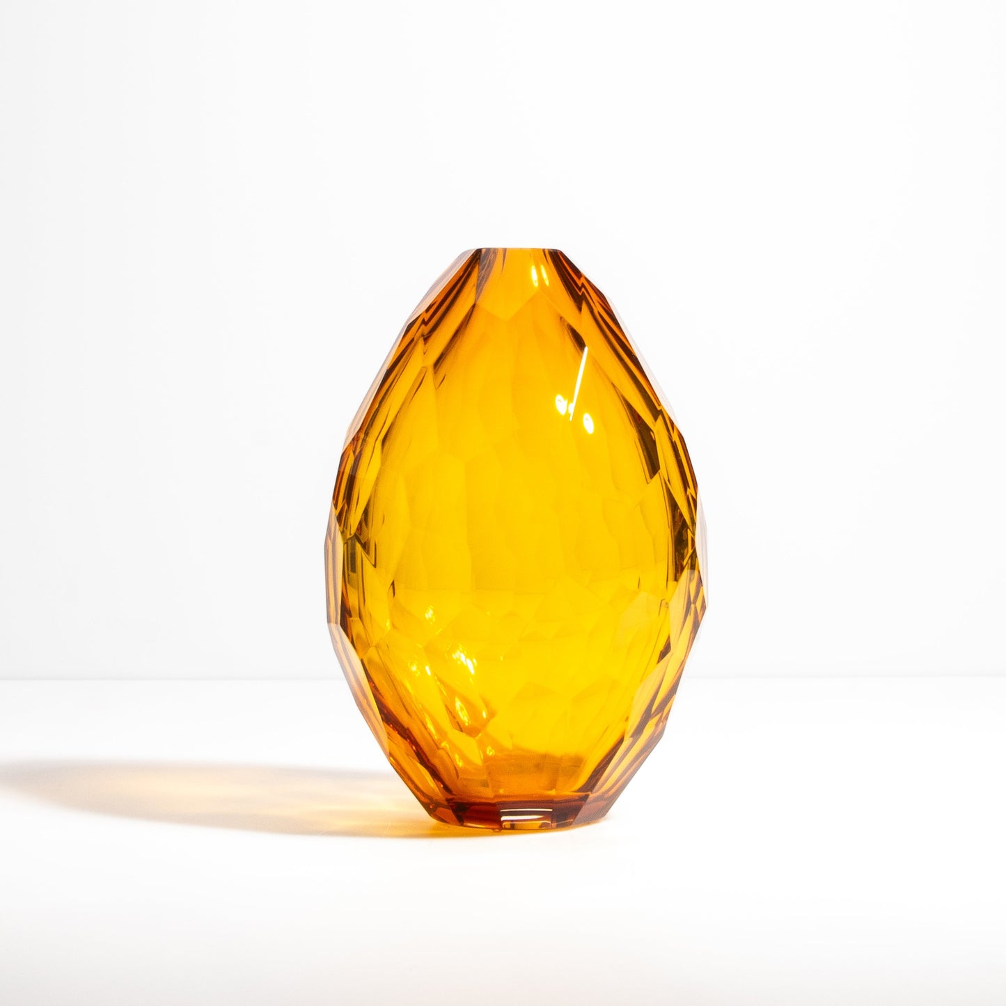 Murano Facet Vase in Amber