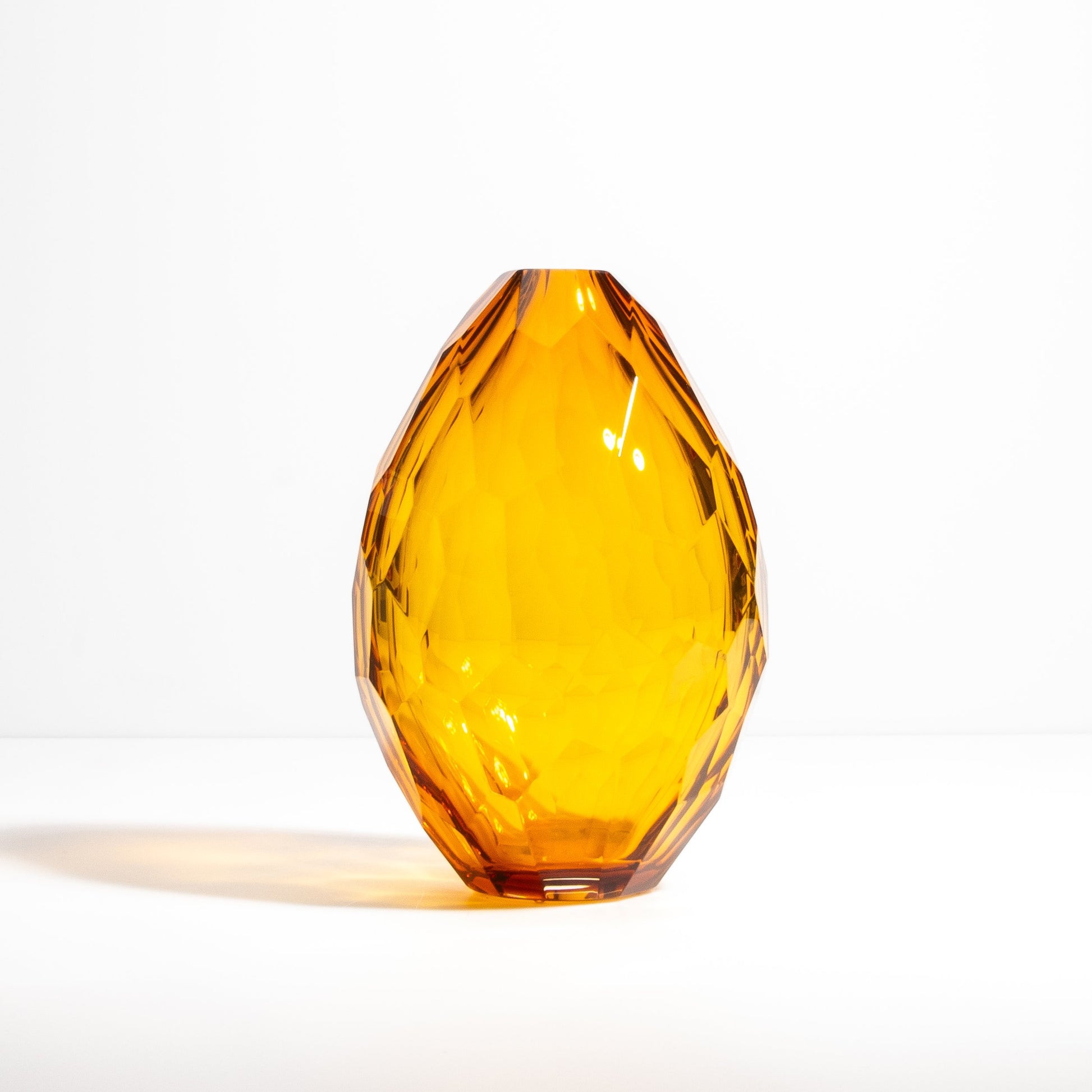 Murano Facet Vase in Amber