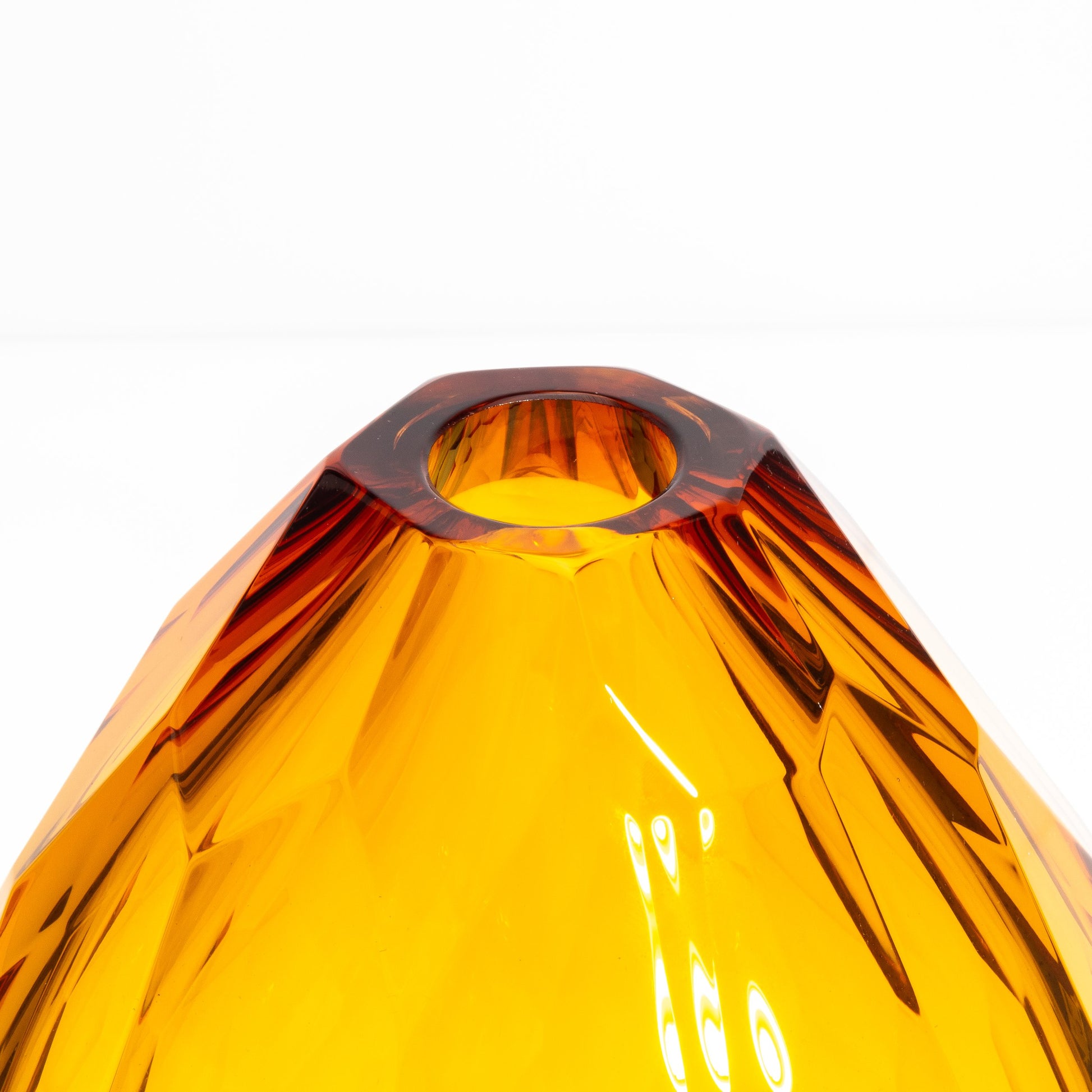 Murano Facet Vase in Amber