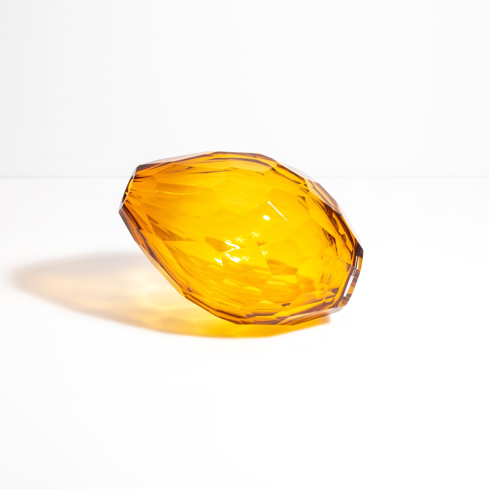 Murano Facet Vase in Amber