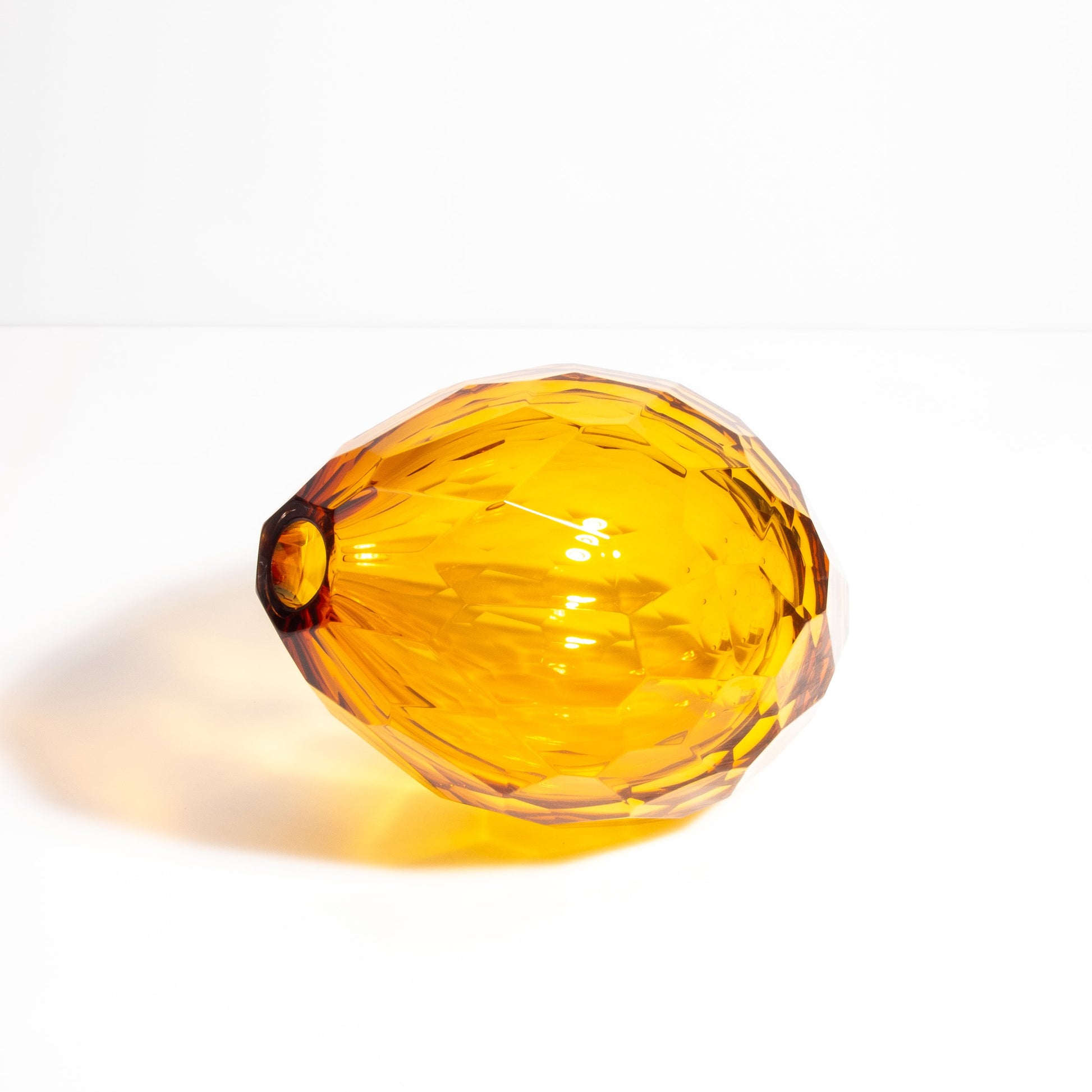Murano Facet Vase in Amber