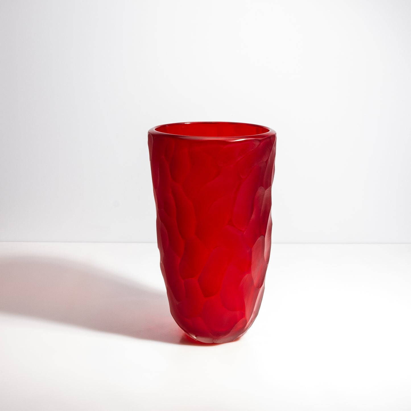 Murano Moon Vase in Ruby Red