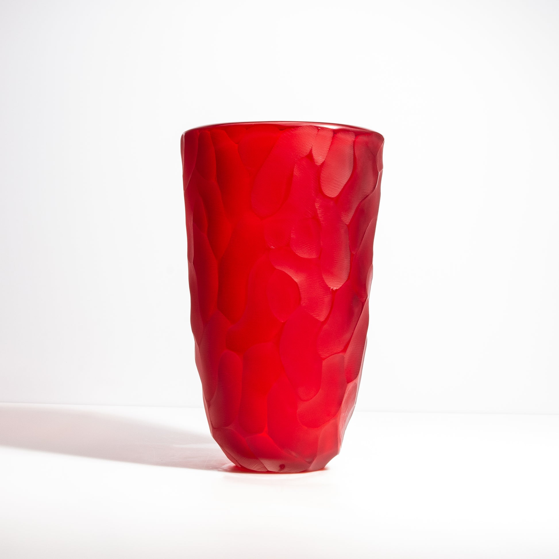 Murano Moon Vase in Ruby Red