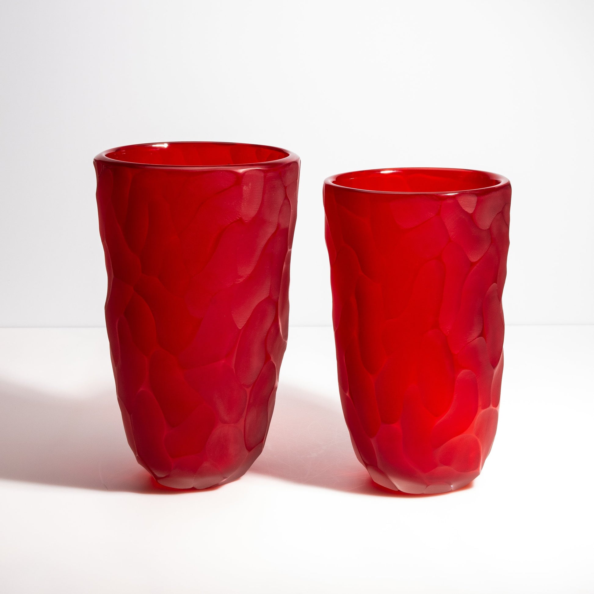 Murano Moon Vase in Ruby Red