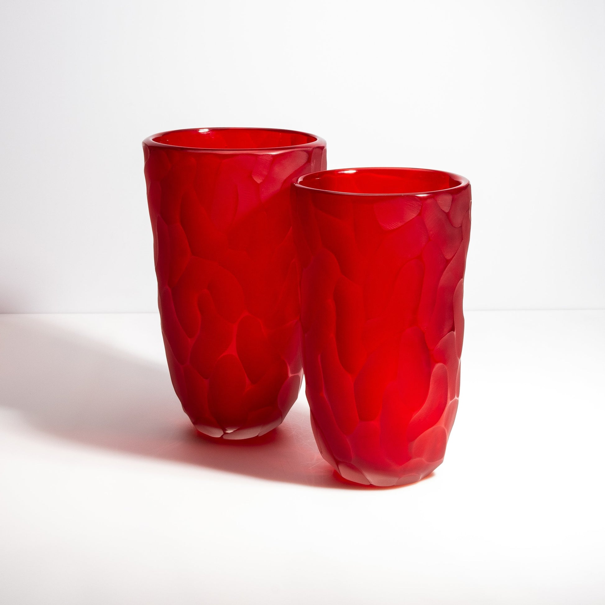 Murano Moon Vase in Ruby Red