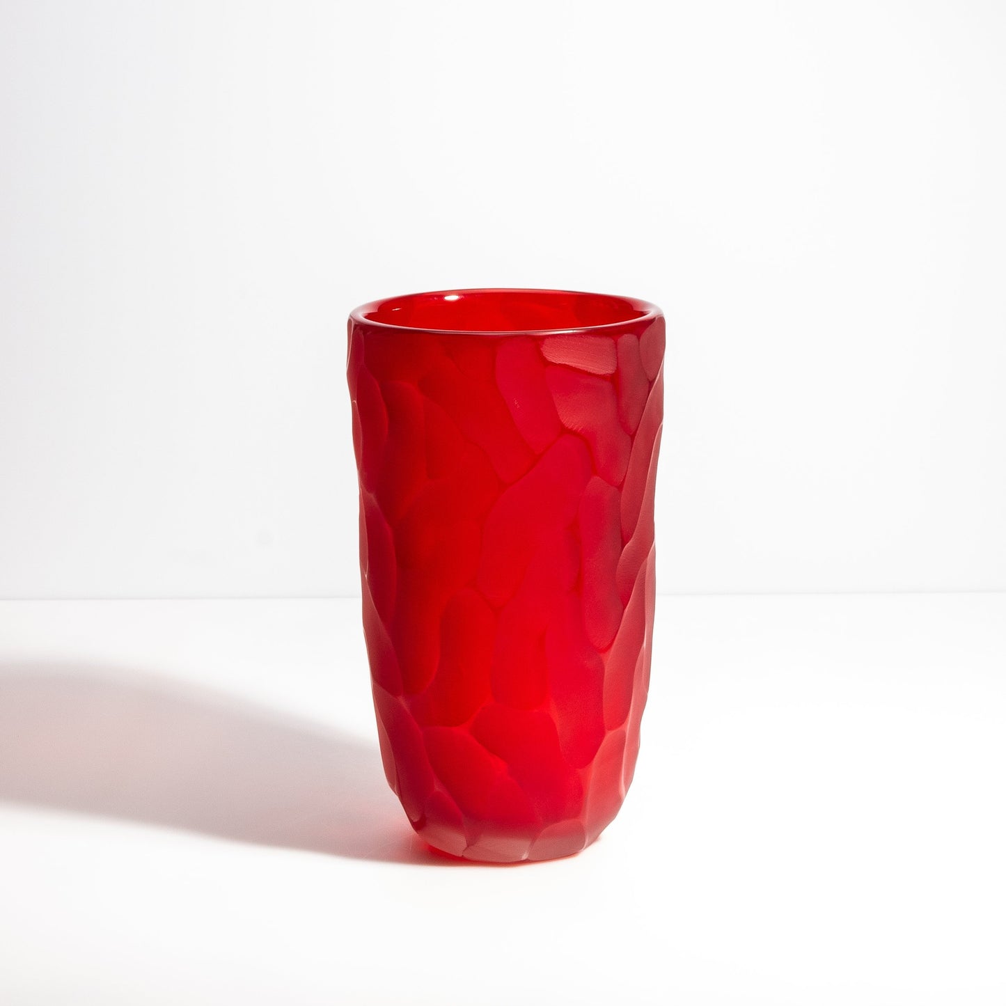 Murano Moon Vase in Ruby Red
