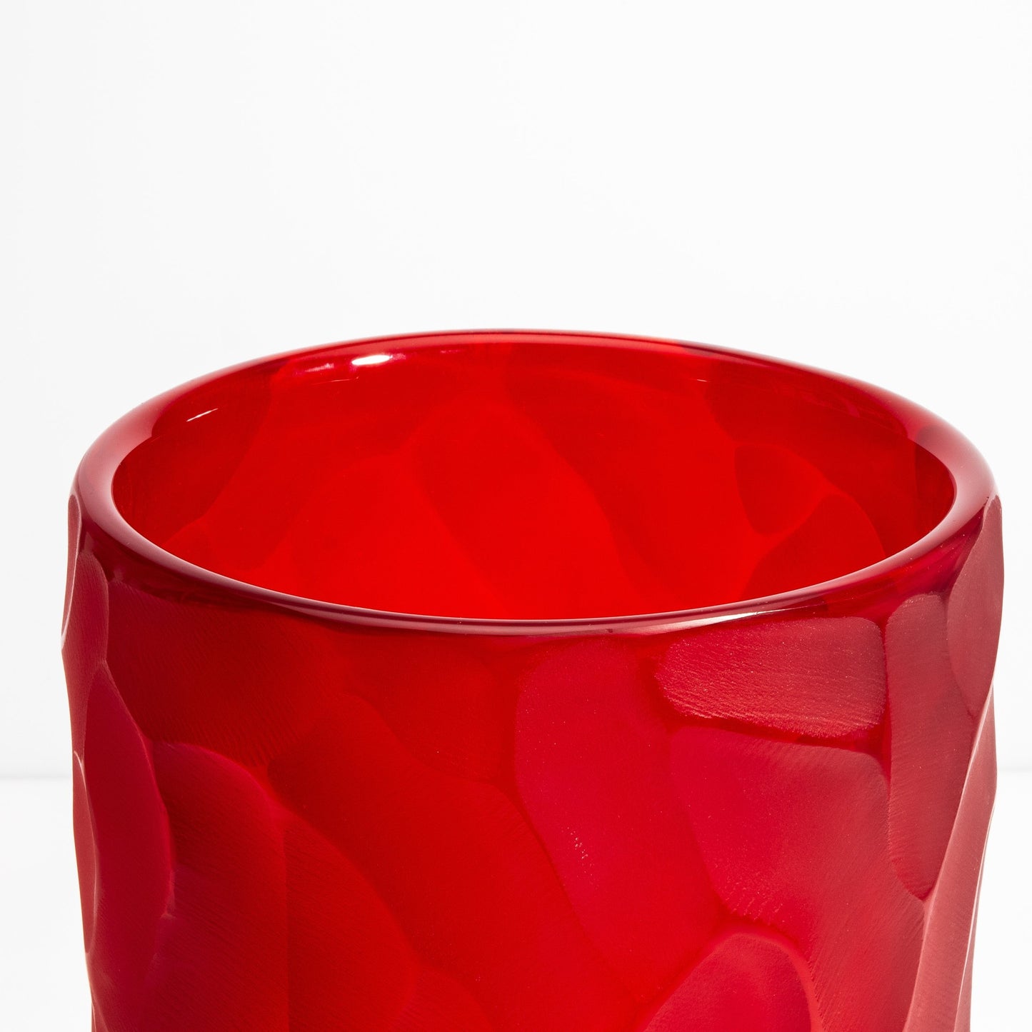 Murano Moon Vase in Ruby Red