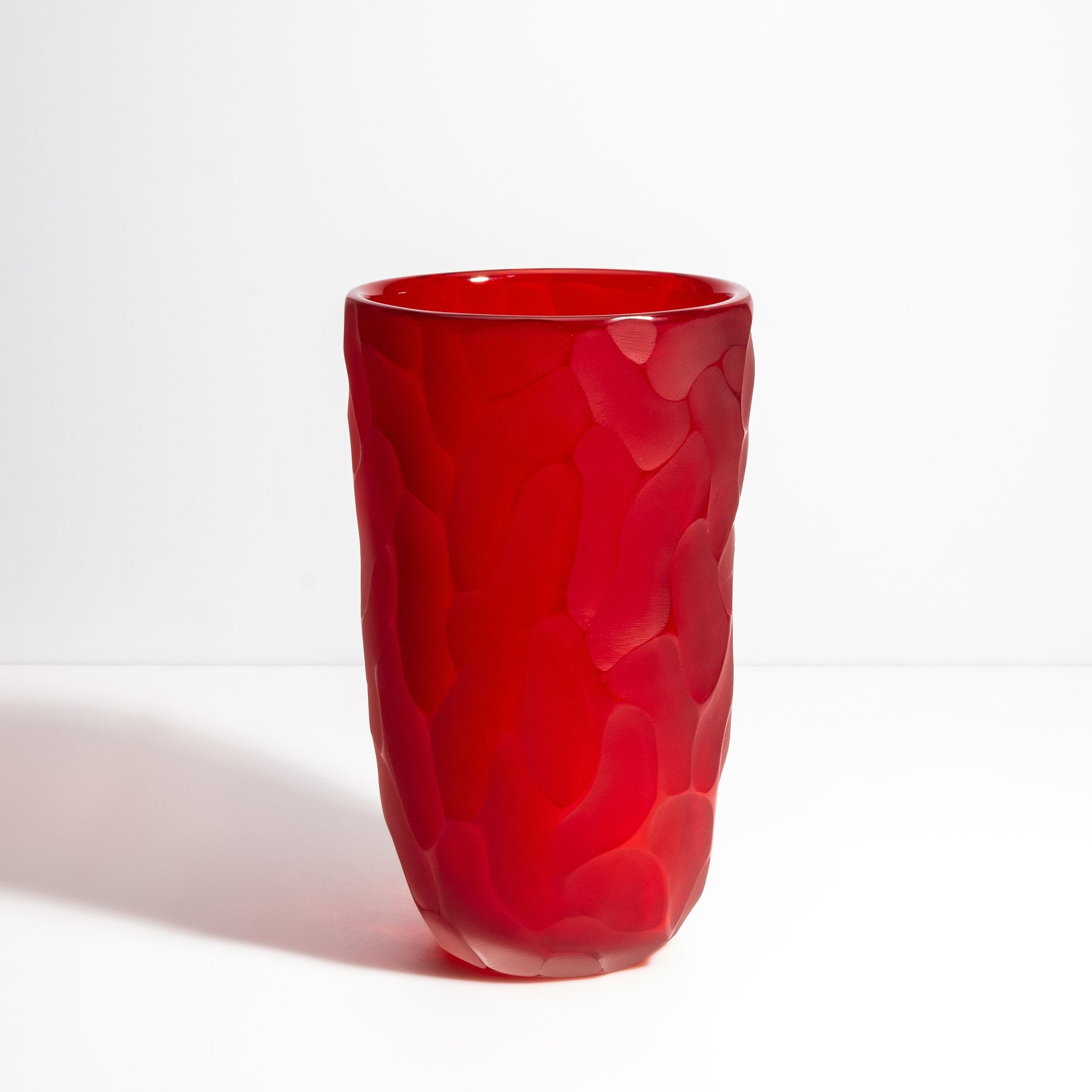 Murano Moon Vase in Ruby Red