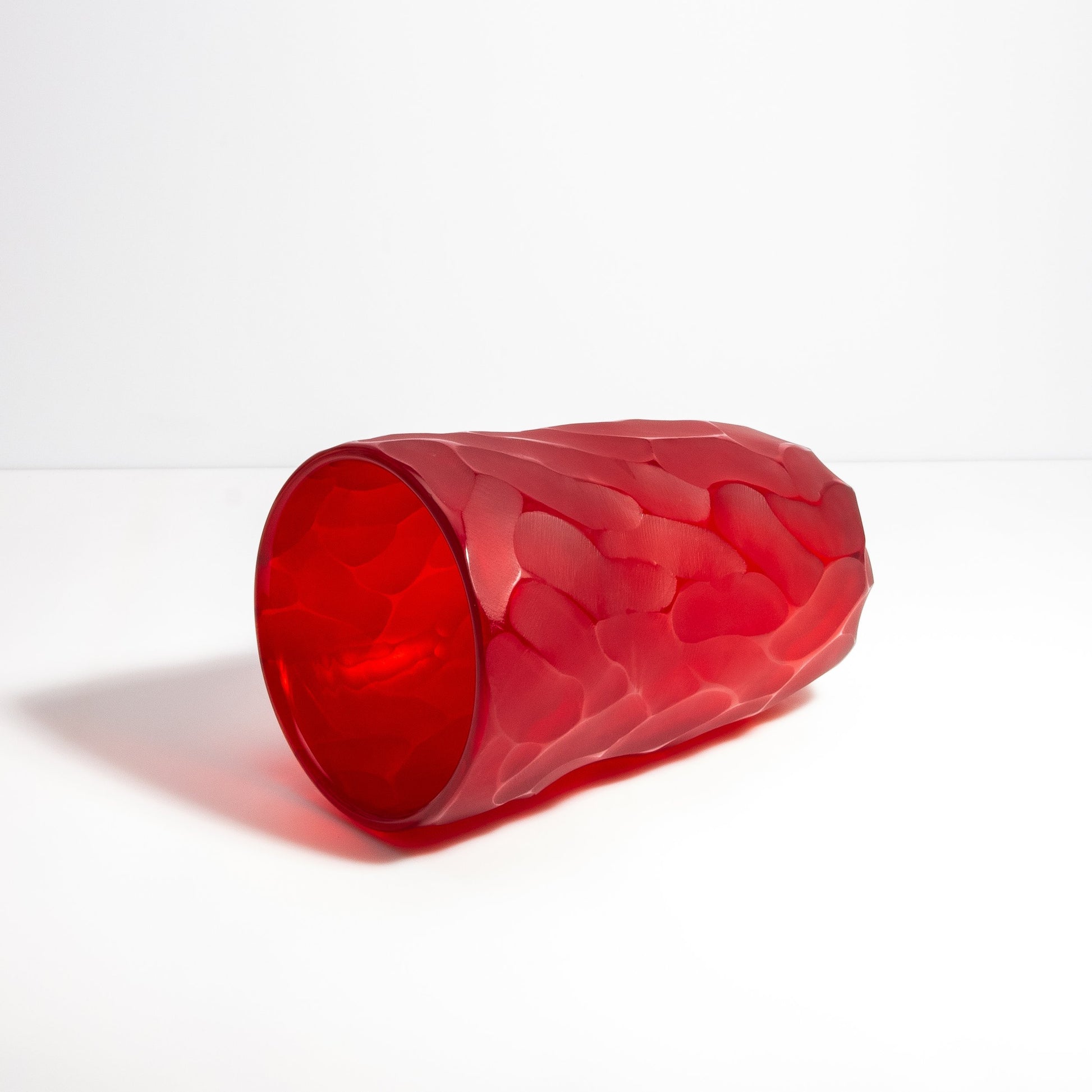 Murano Moon Vase in Ruby Red