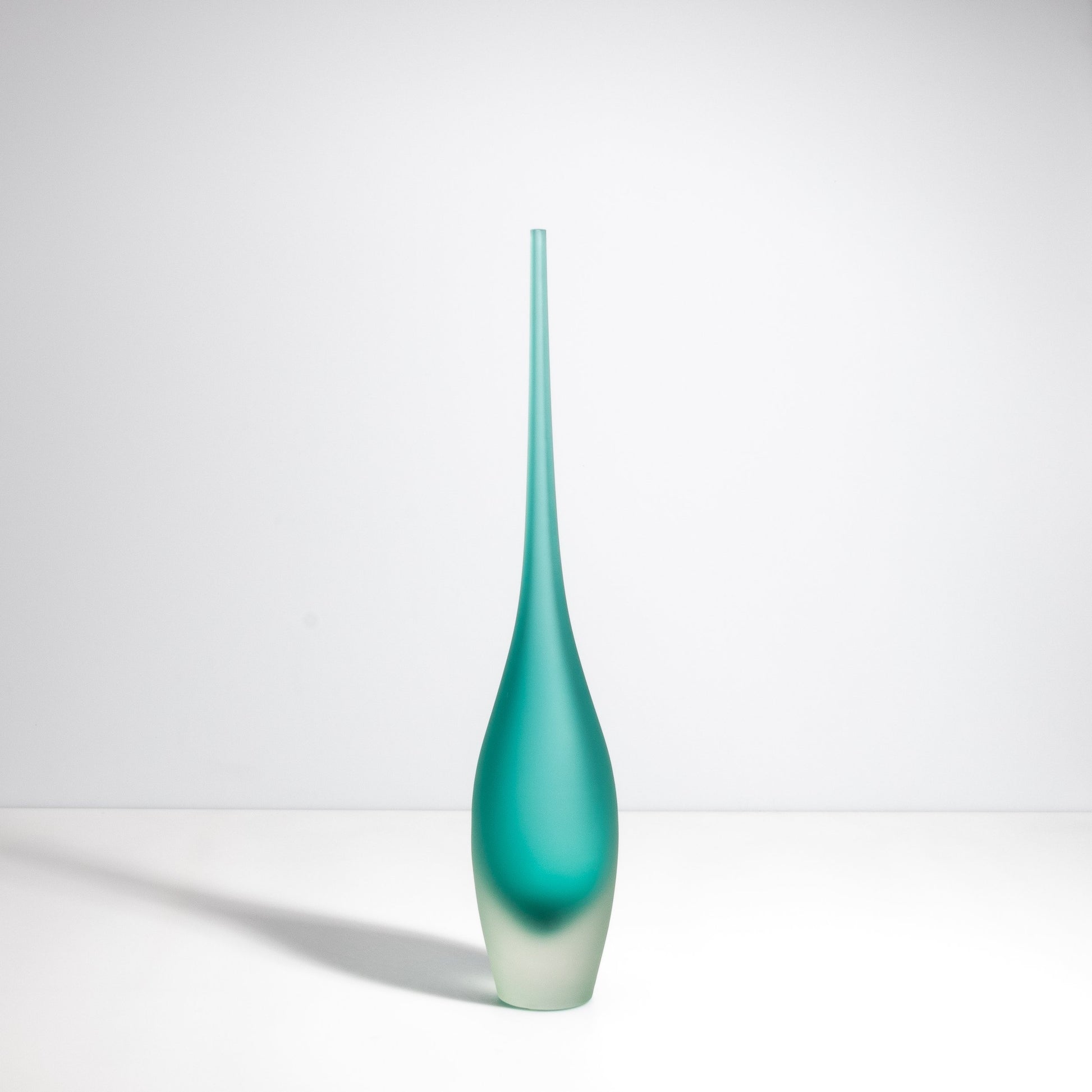 Murano Flute Vase in Teal