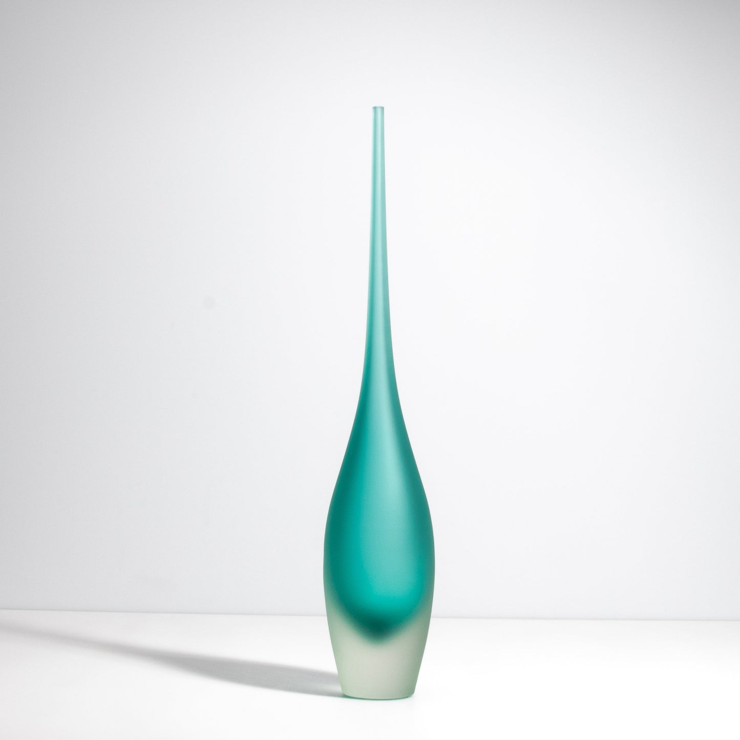 Murano Flute Vase in Teal