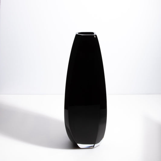 Murano Vela Vase Tall in Onyx Black