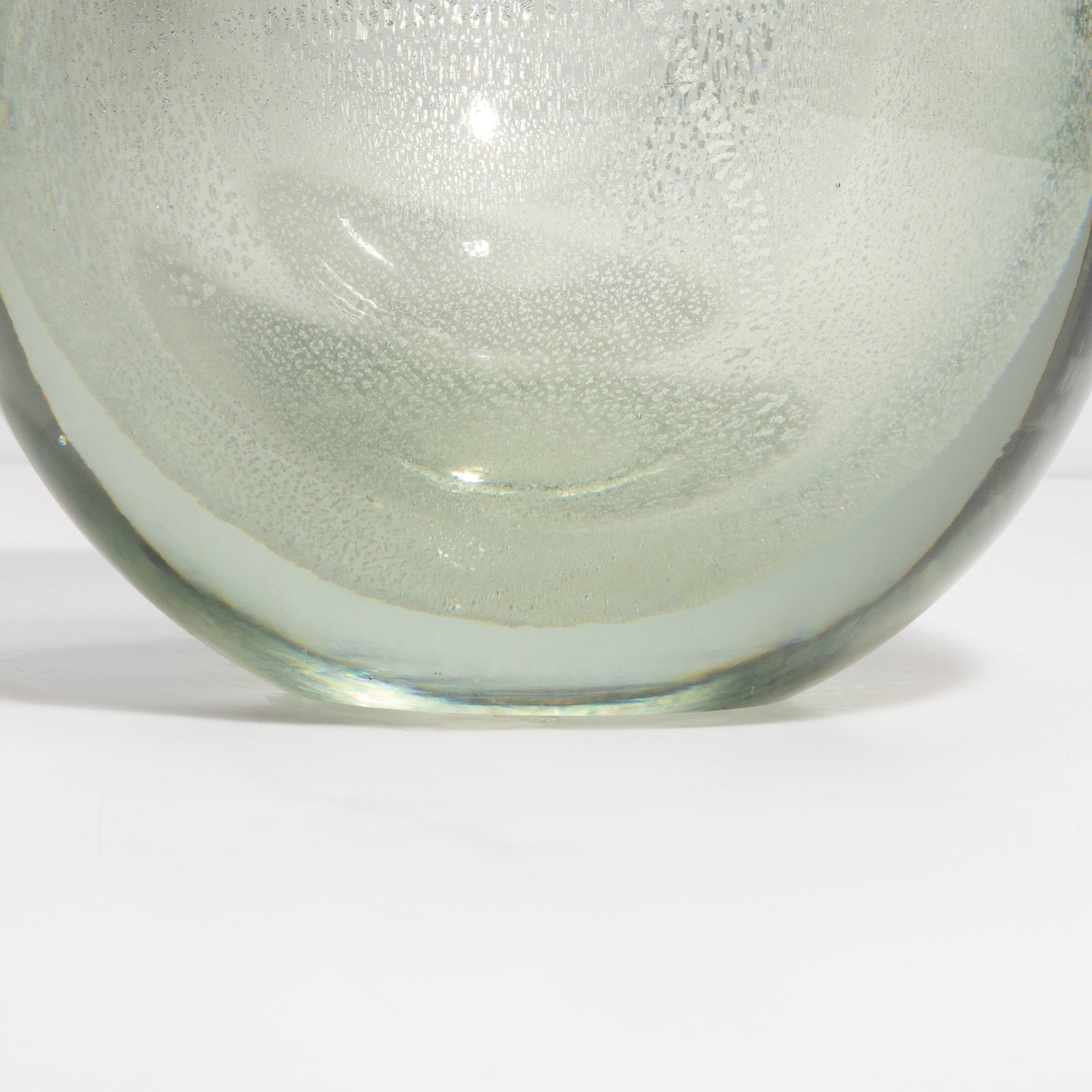 Murano Sphere Vase in Clear with Silver Flecks
