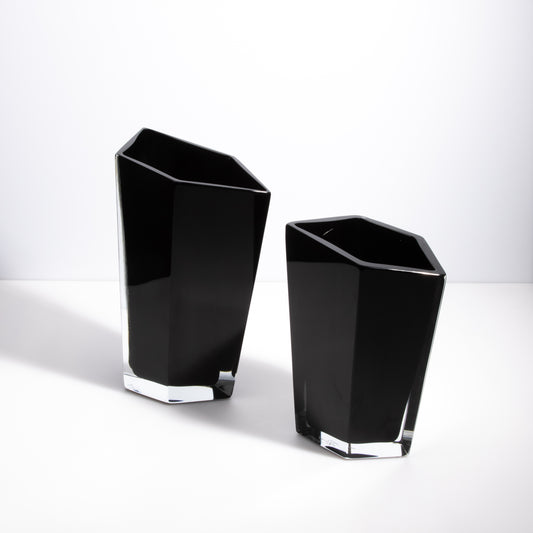 Murano Penta Vase in Onyx Black