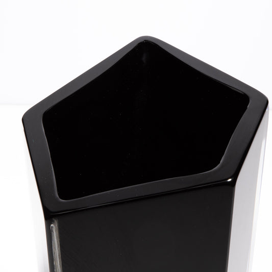 Murano Penta Vase in Onyx Black