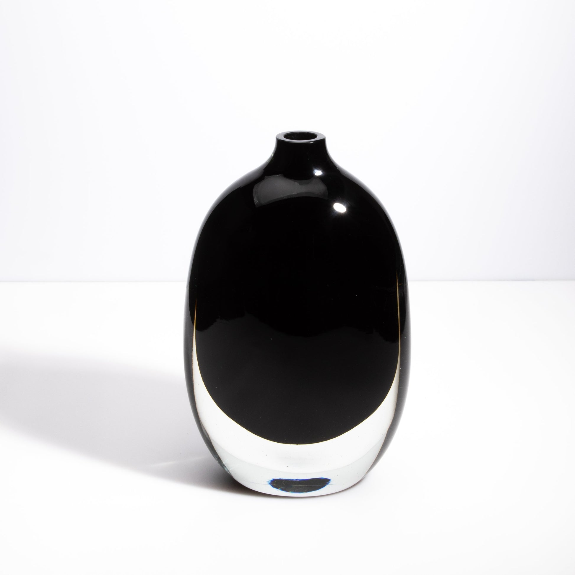 Murano Sommerso Vase in Onyx Black