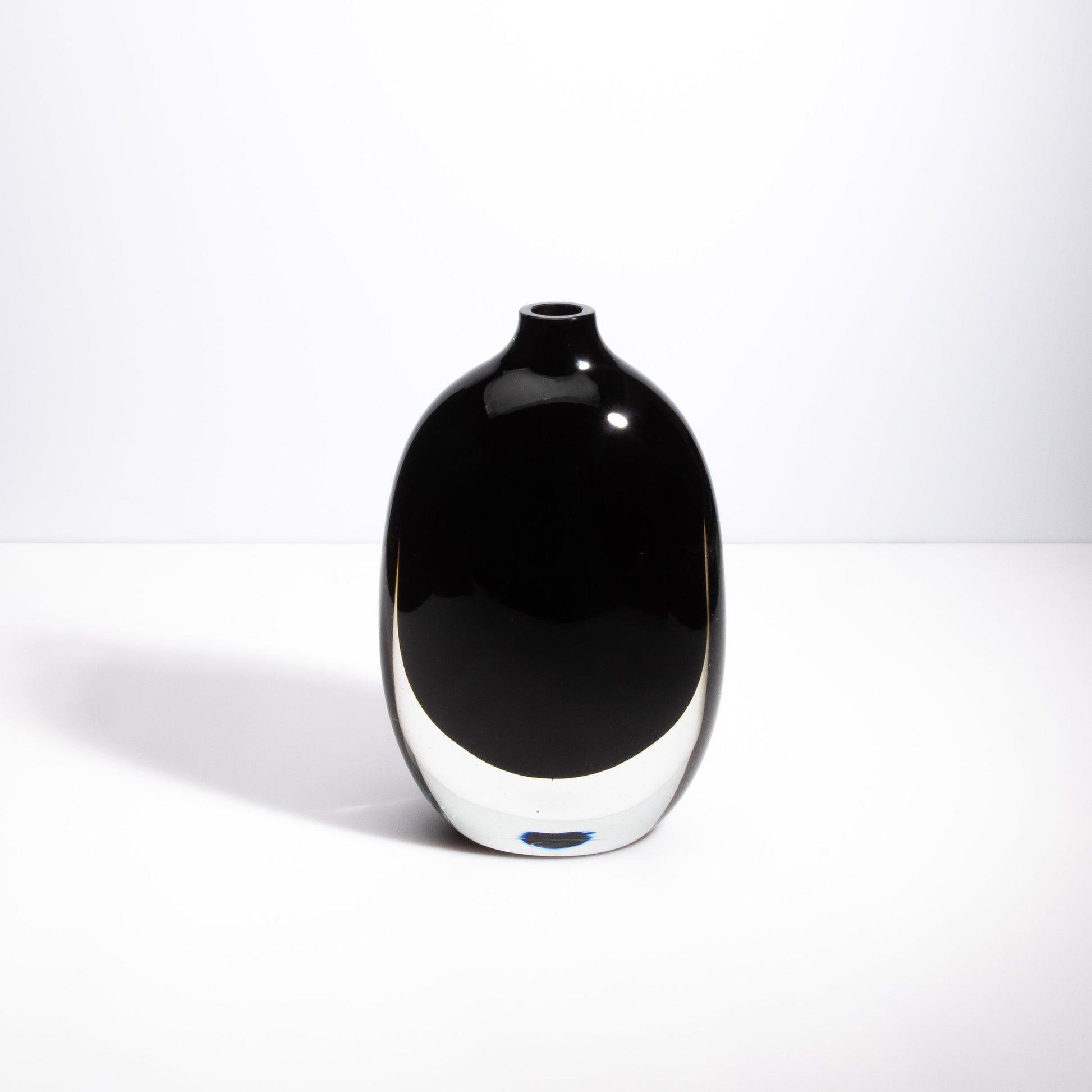 Murano Sommerso Vase in Onyx Black