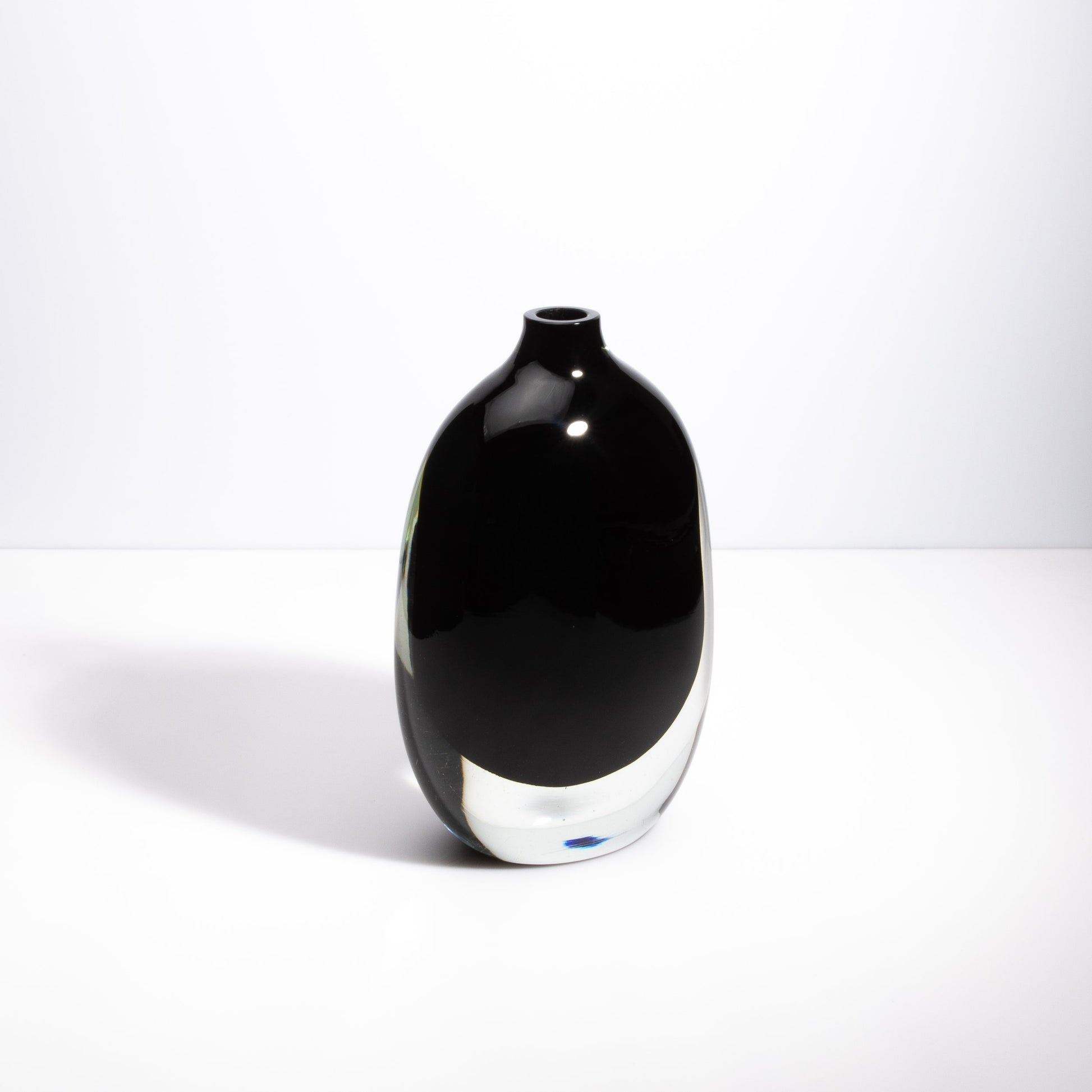 Murano Sommerso Vase in Onyx Black