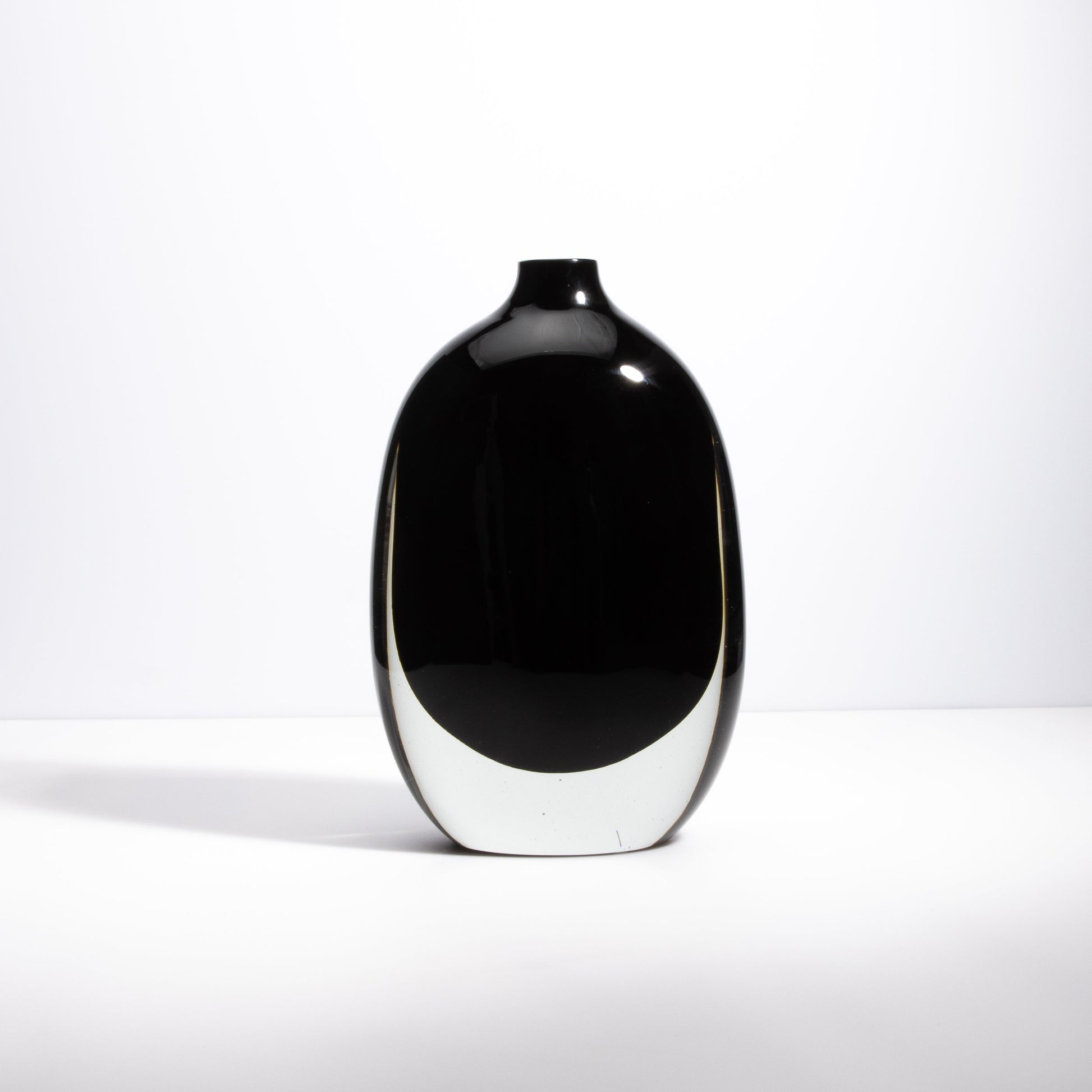 Murano Sommerso Vase in Onyx Black