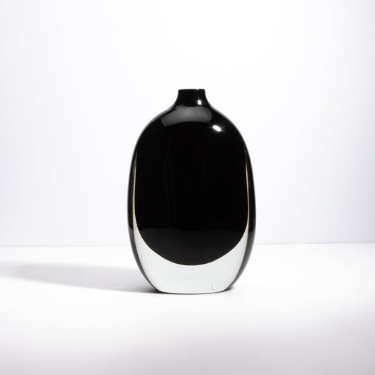 Murano Sommerso Vase in Onyx Black