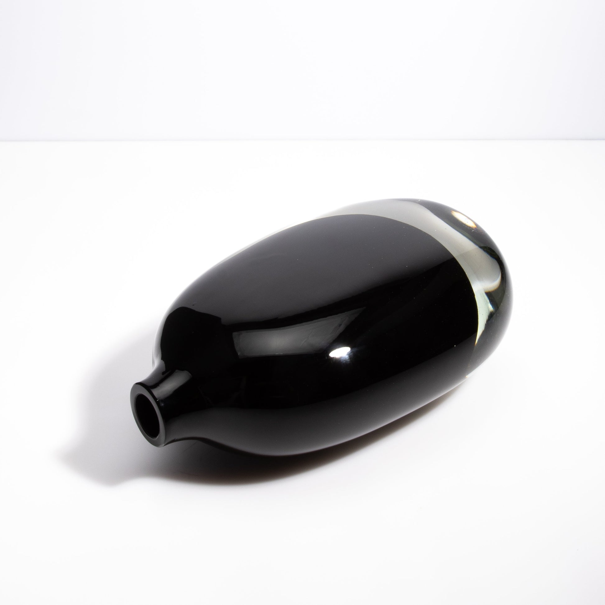 Murano Sommerso Vase in Onyx Black