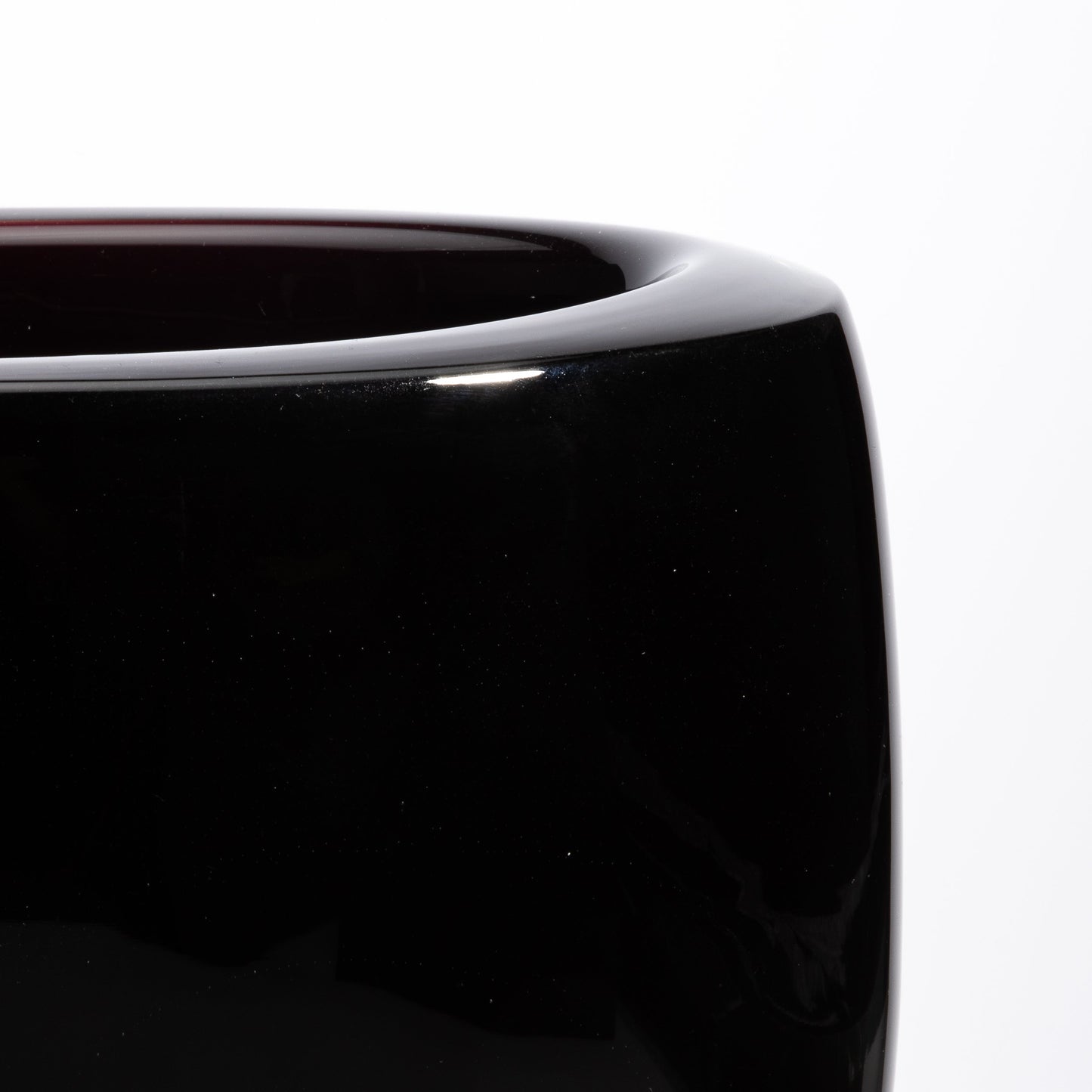 Murano Massiccio Vase with Bubbles in Black Onyx and Clear