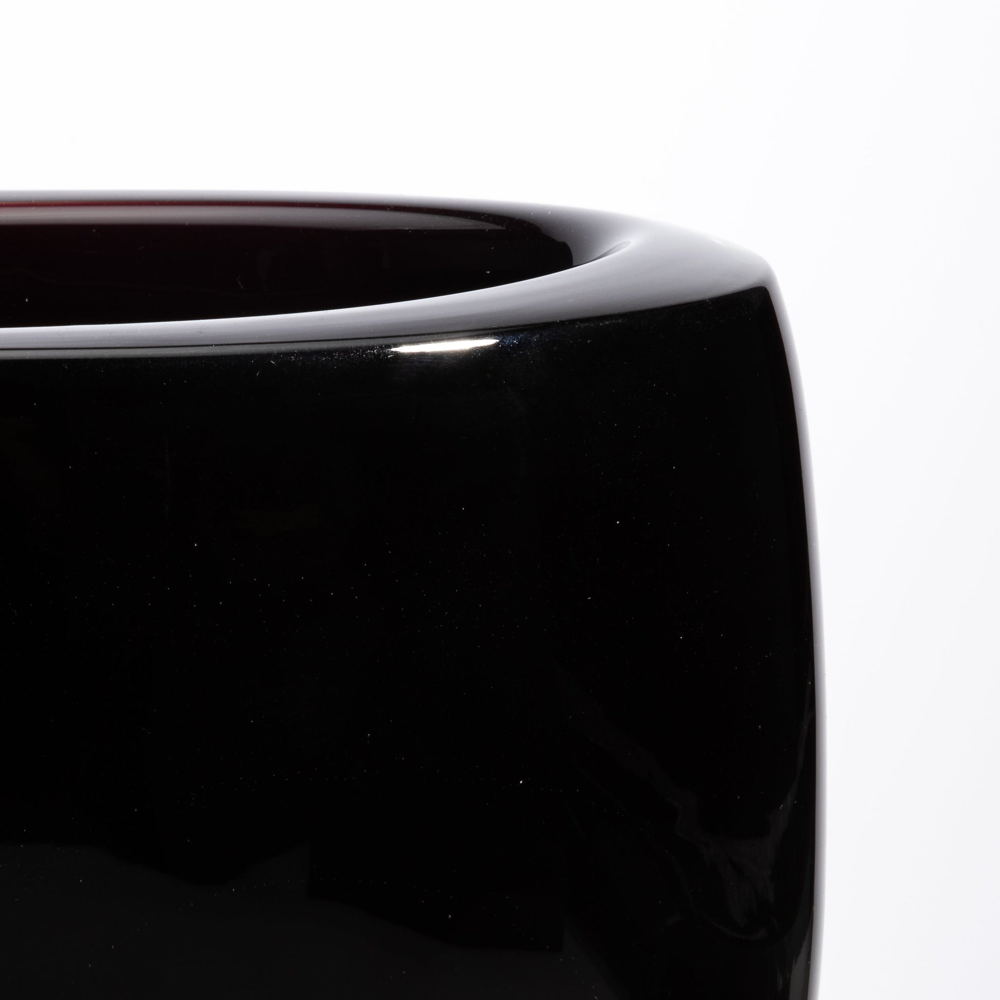 Murano Massiccio Vase with Bubbles in Black Onyx and Clear