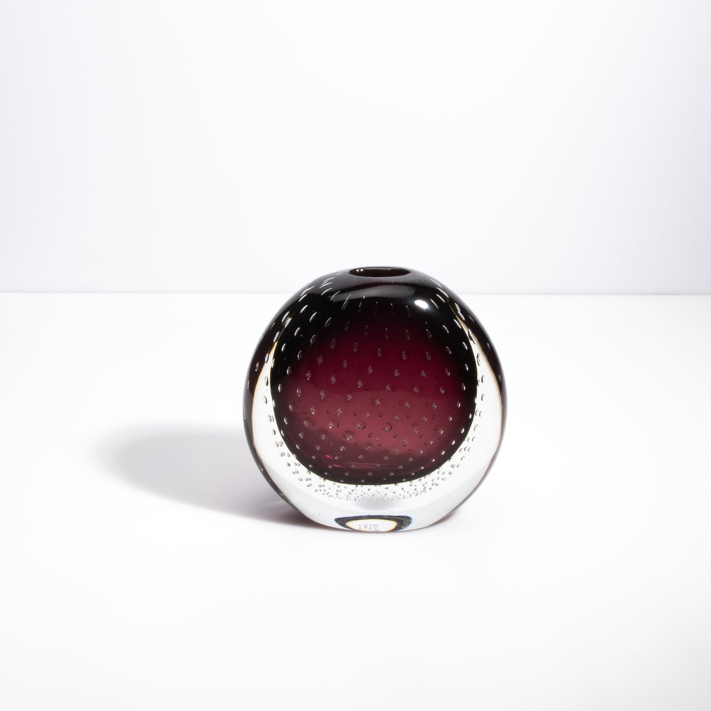 Murano Pois Vase with Bubbles in Amethyst