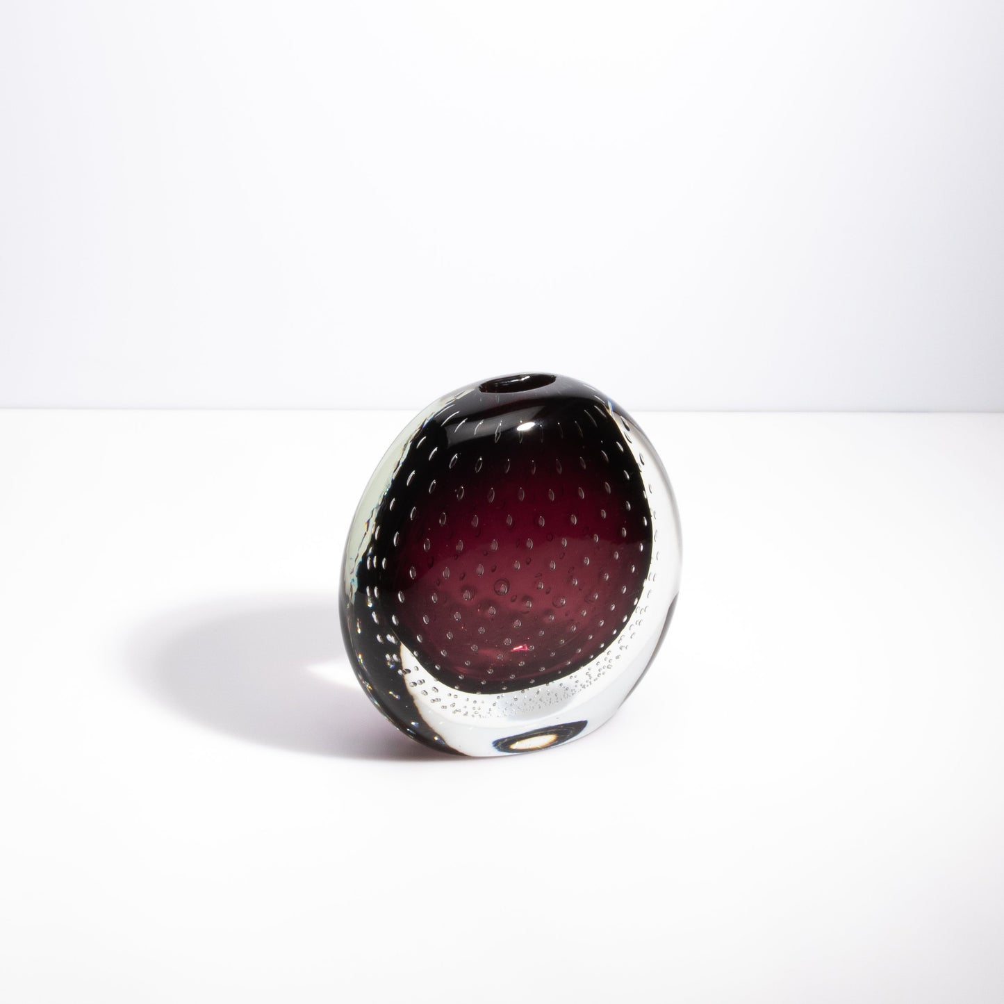 Murano Pois Vase with Bubbles in Amethyst