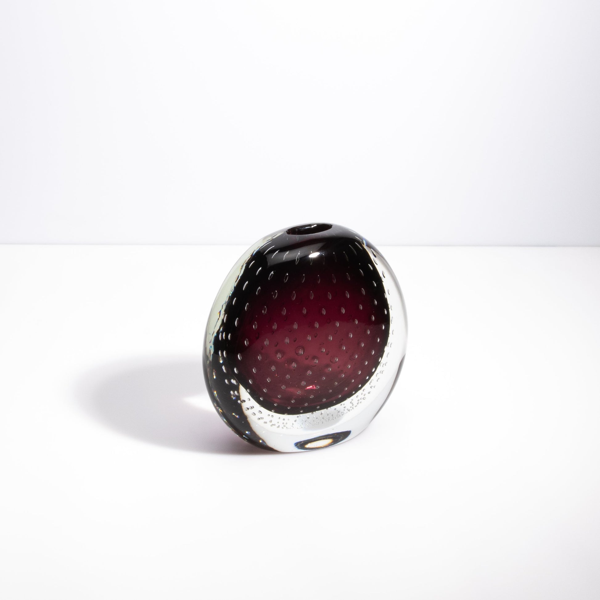 Murano Pois Vase with Bubbles in Amethyst