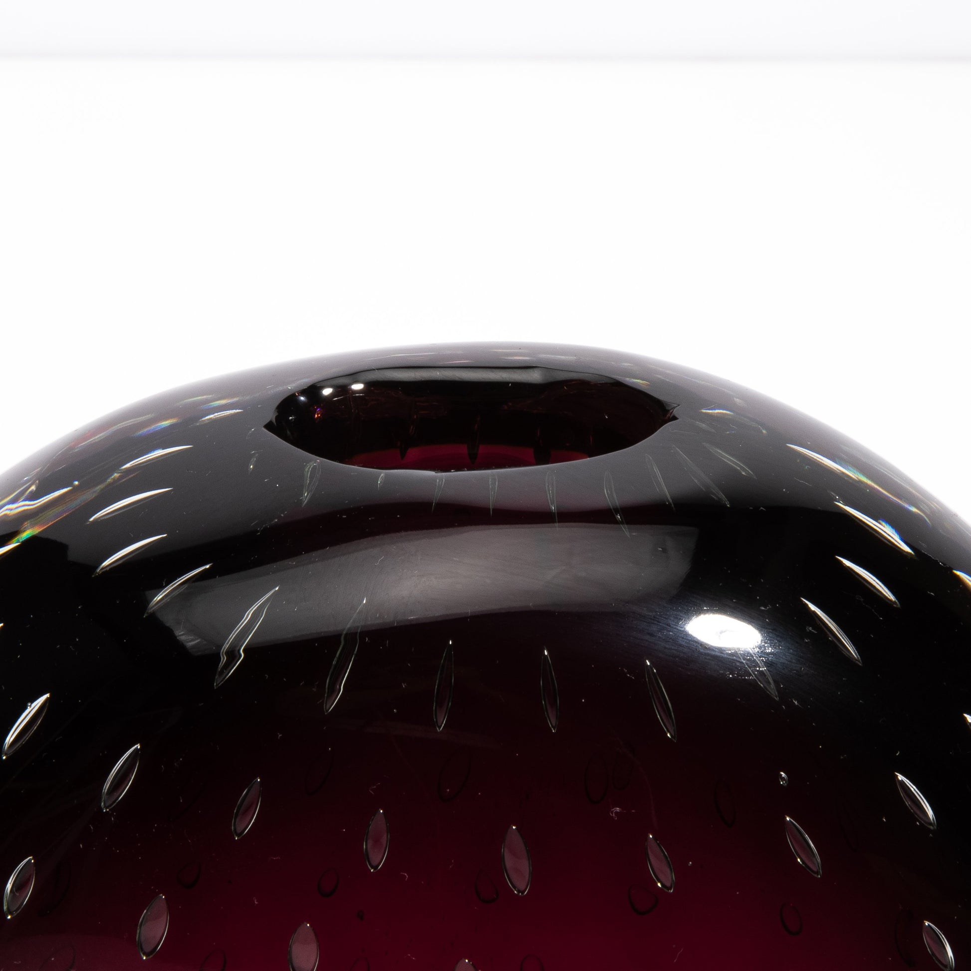 Murano Pois Vase with Bubbles in Amethyst
