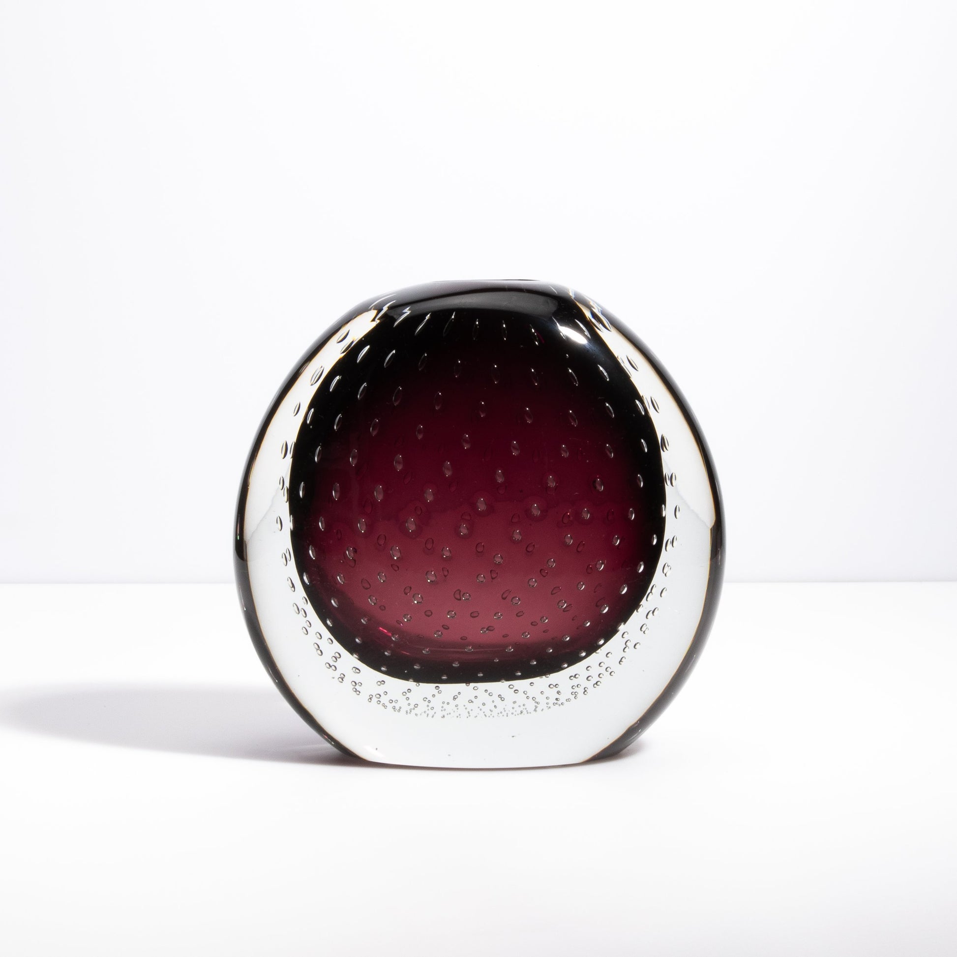Murano Pois Vase with Bubbles in Amethyst