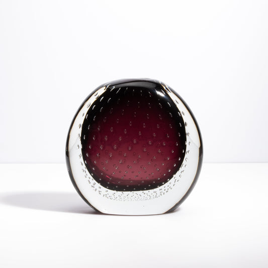 Murano Pois Vase with Bubbles in Amethyst