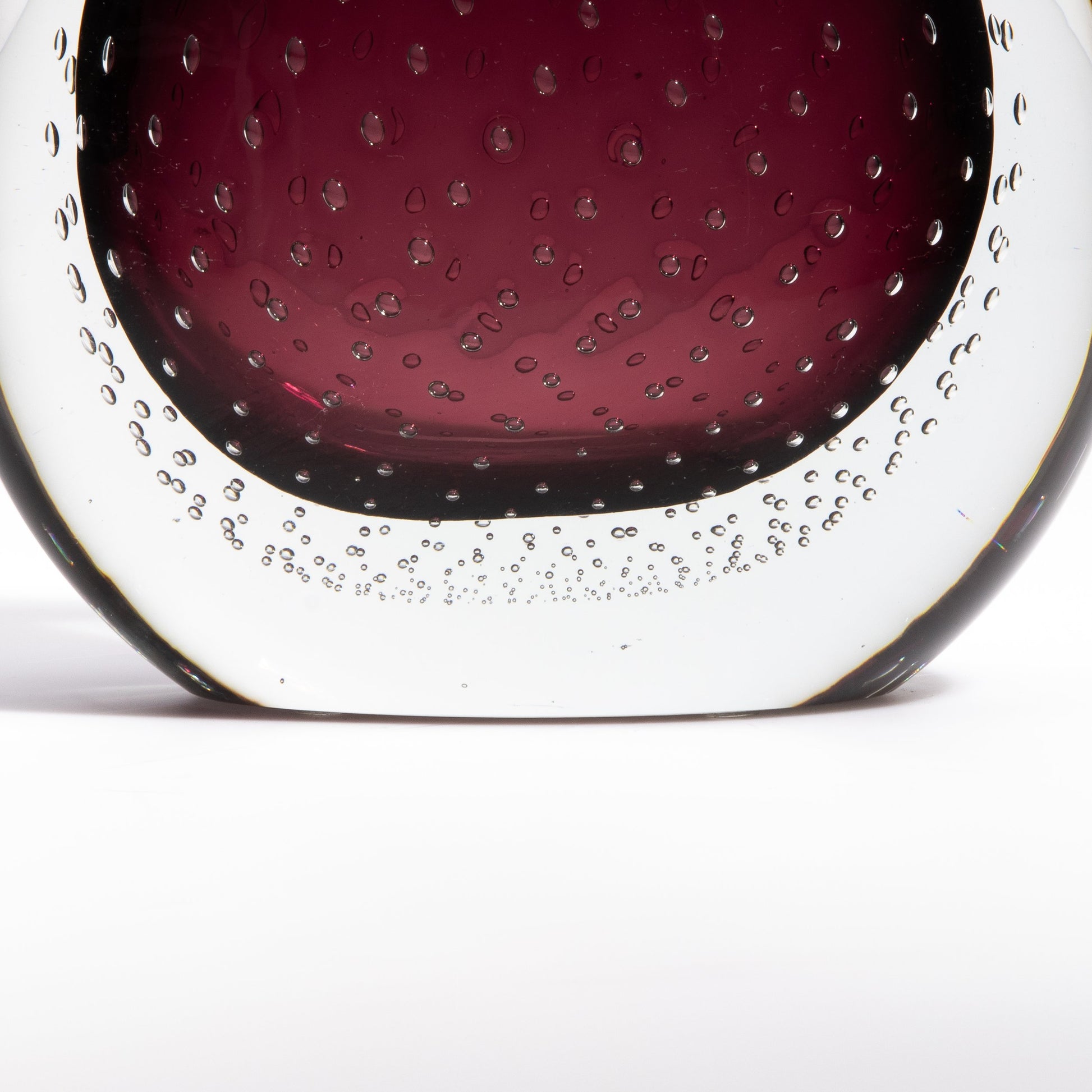 Murano Pois Vase with Bubbles in Amethyst