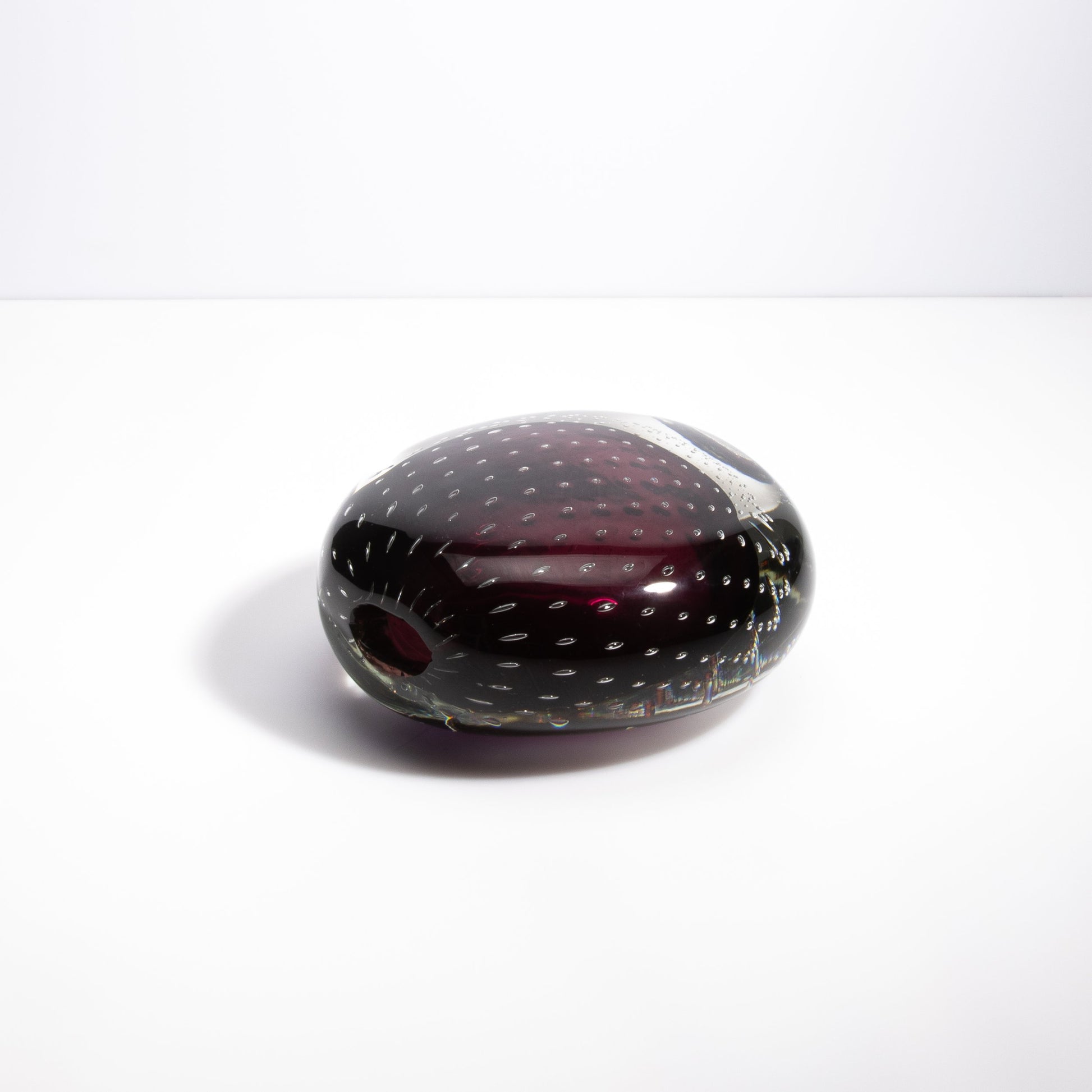Murano Pois Vase with Bubbles in Amethyst