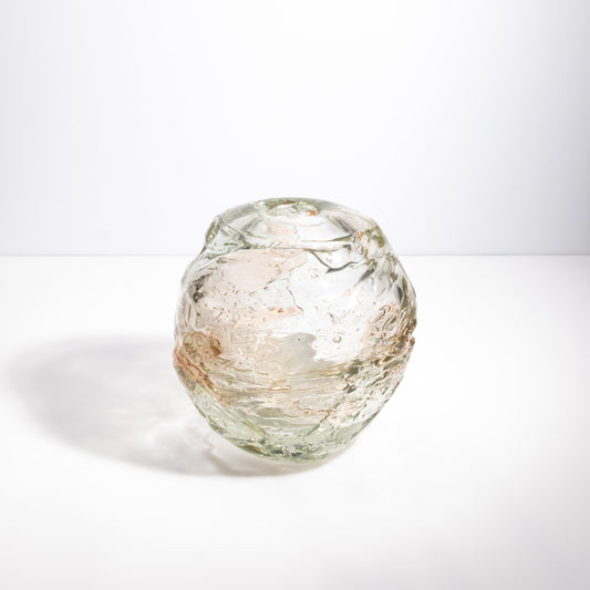 Murano Globe Vase in Clear with a Hint of Rose
