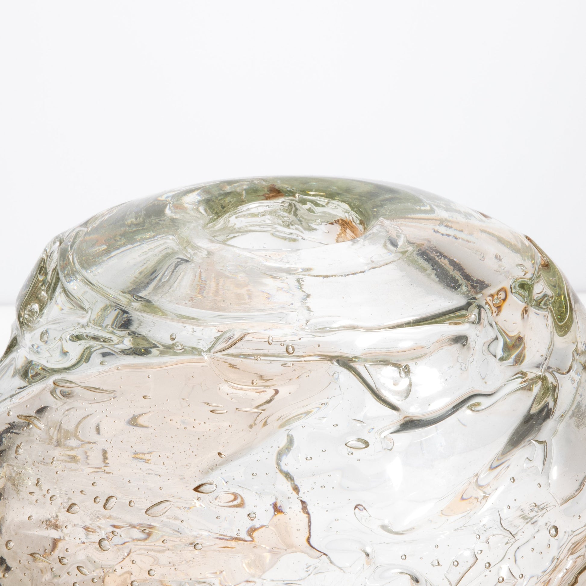 Murano Globe Vase in Clear with a Hint of Rose