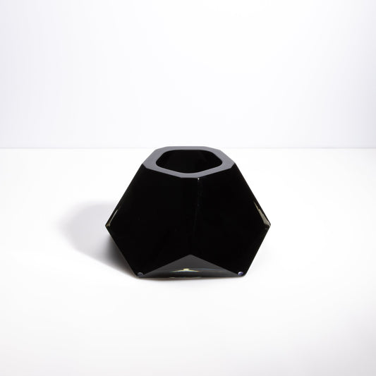 Murano Briolette Vase in Onyx Black