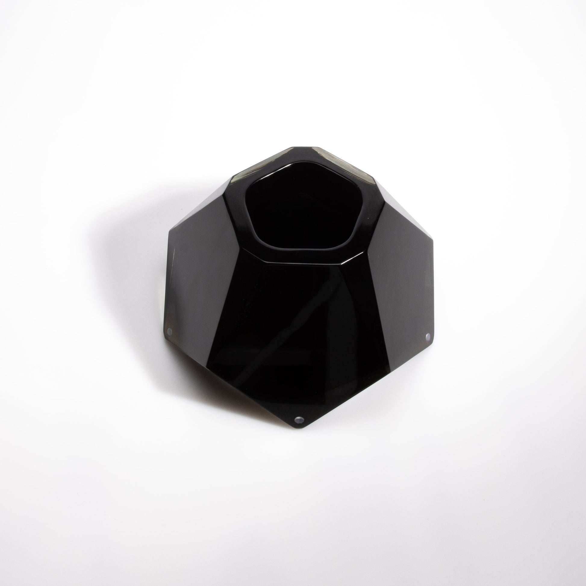 Murano Briolette Vase in Onyx Black