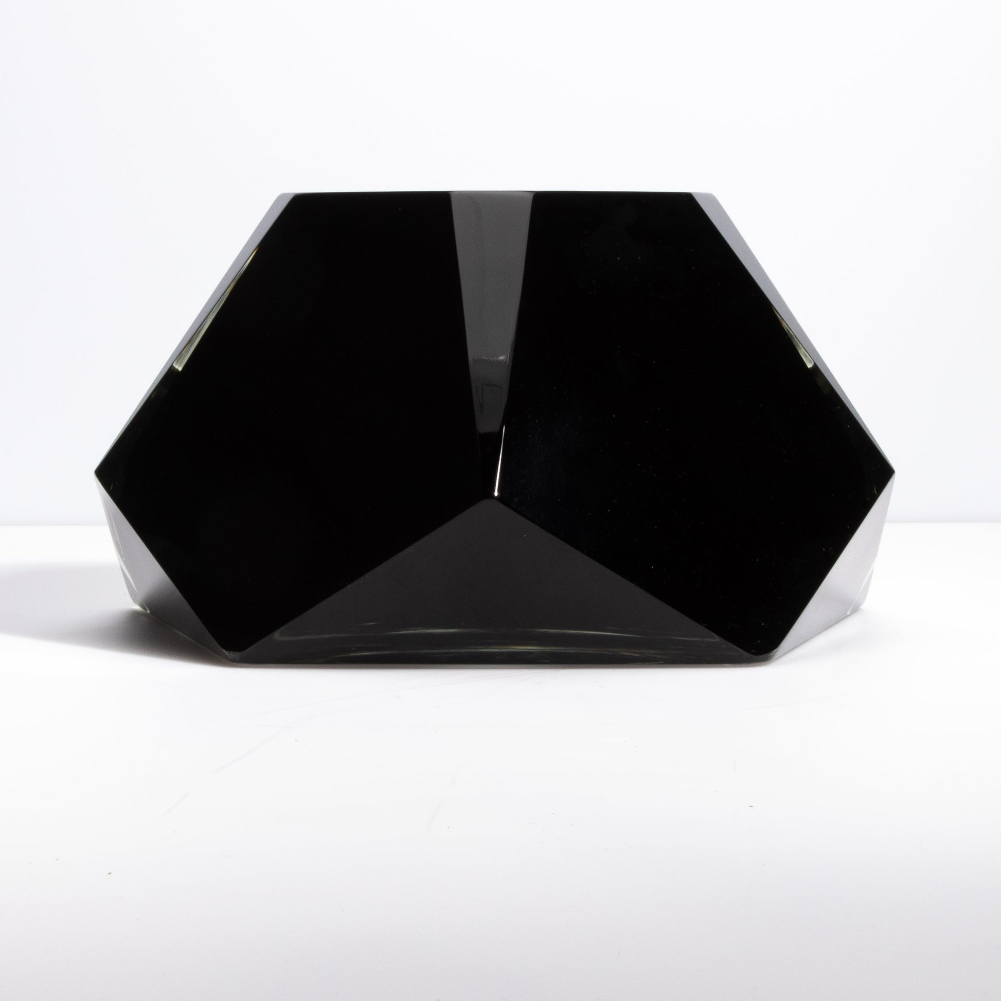 Murano Briolette Vase in Onyx Black