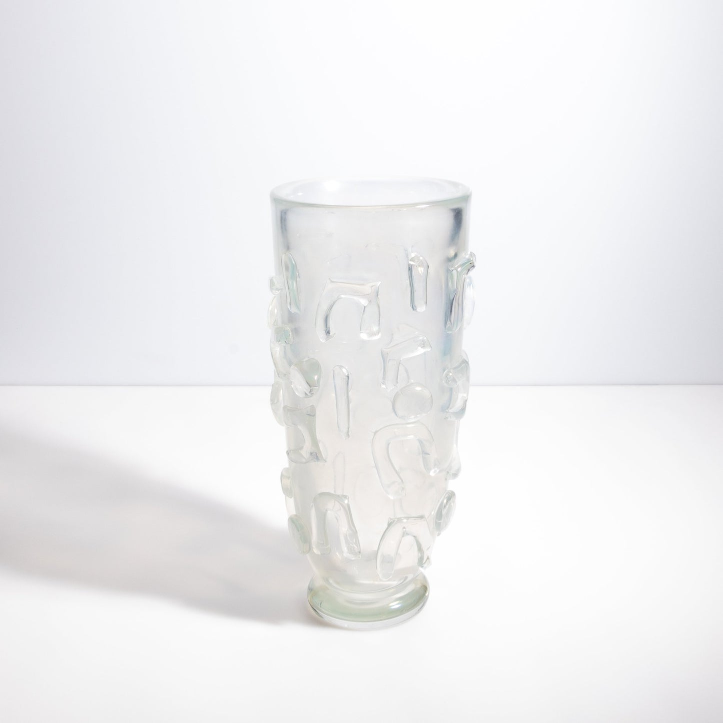 Murano Studded Vase in Frosted Clear