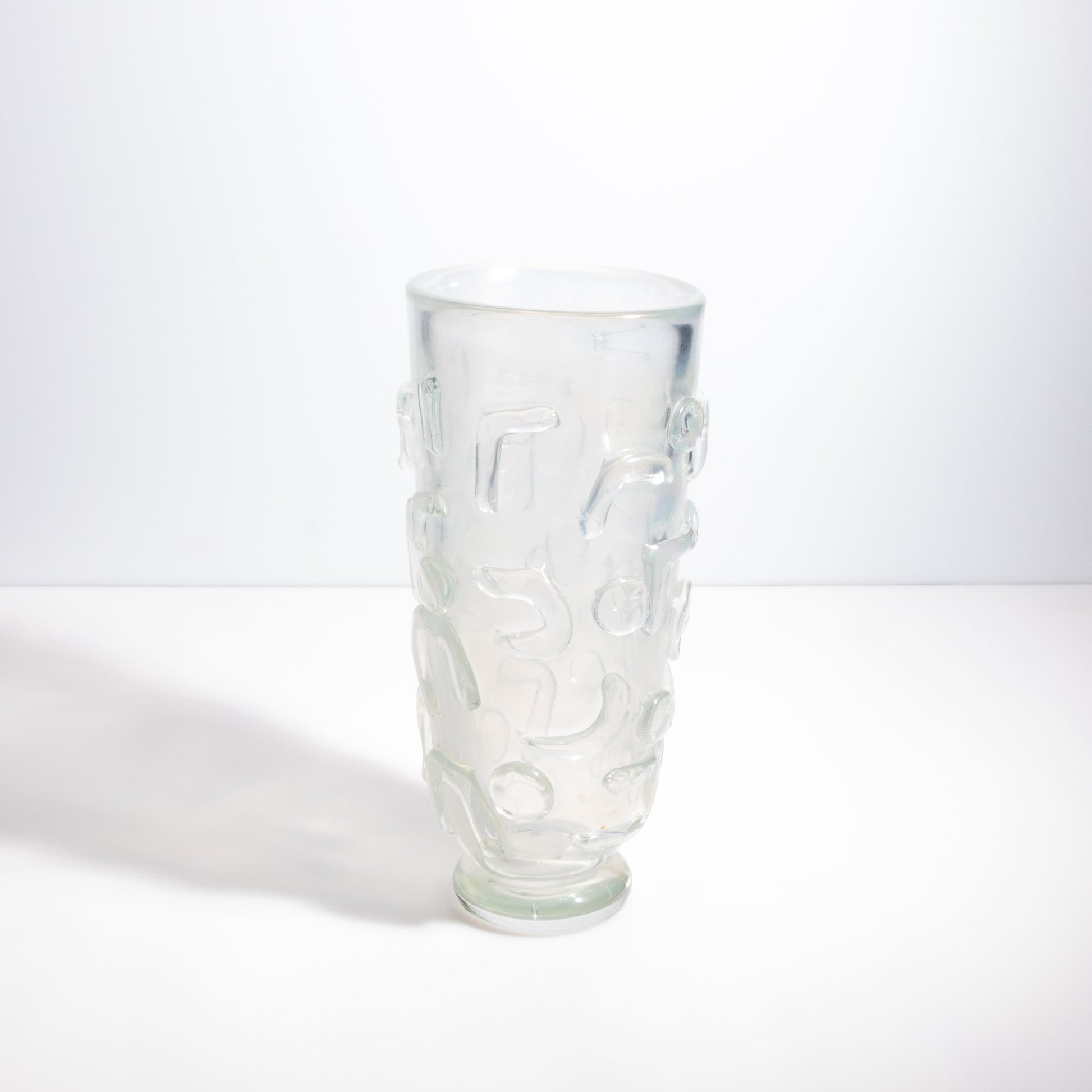 Murano Studded Vase in Frosted Clear