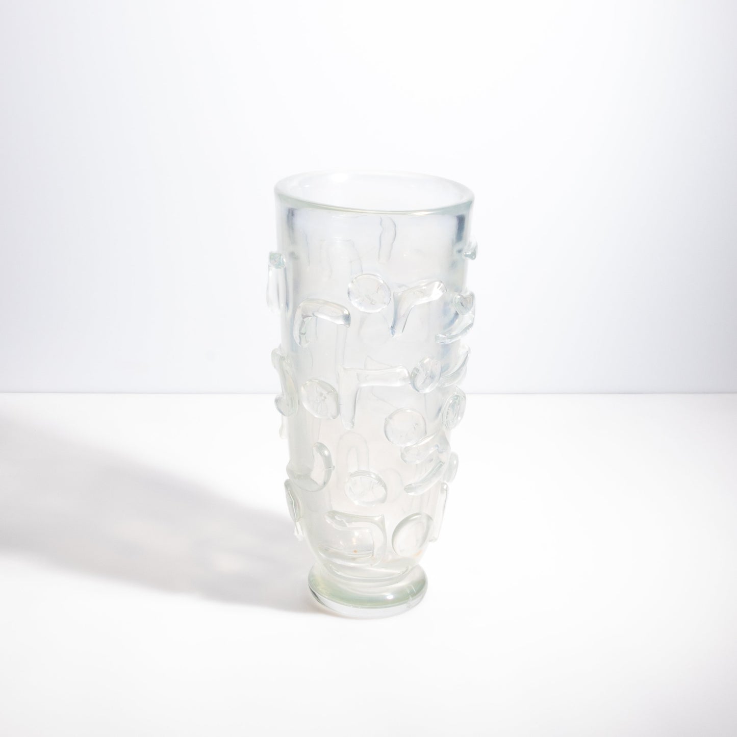 Murano Studded Vase in Frosted Clear