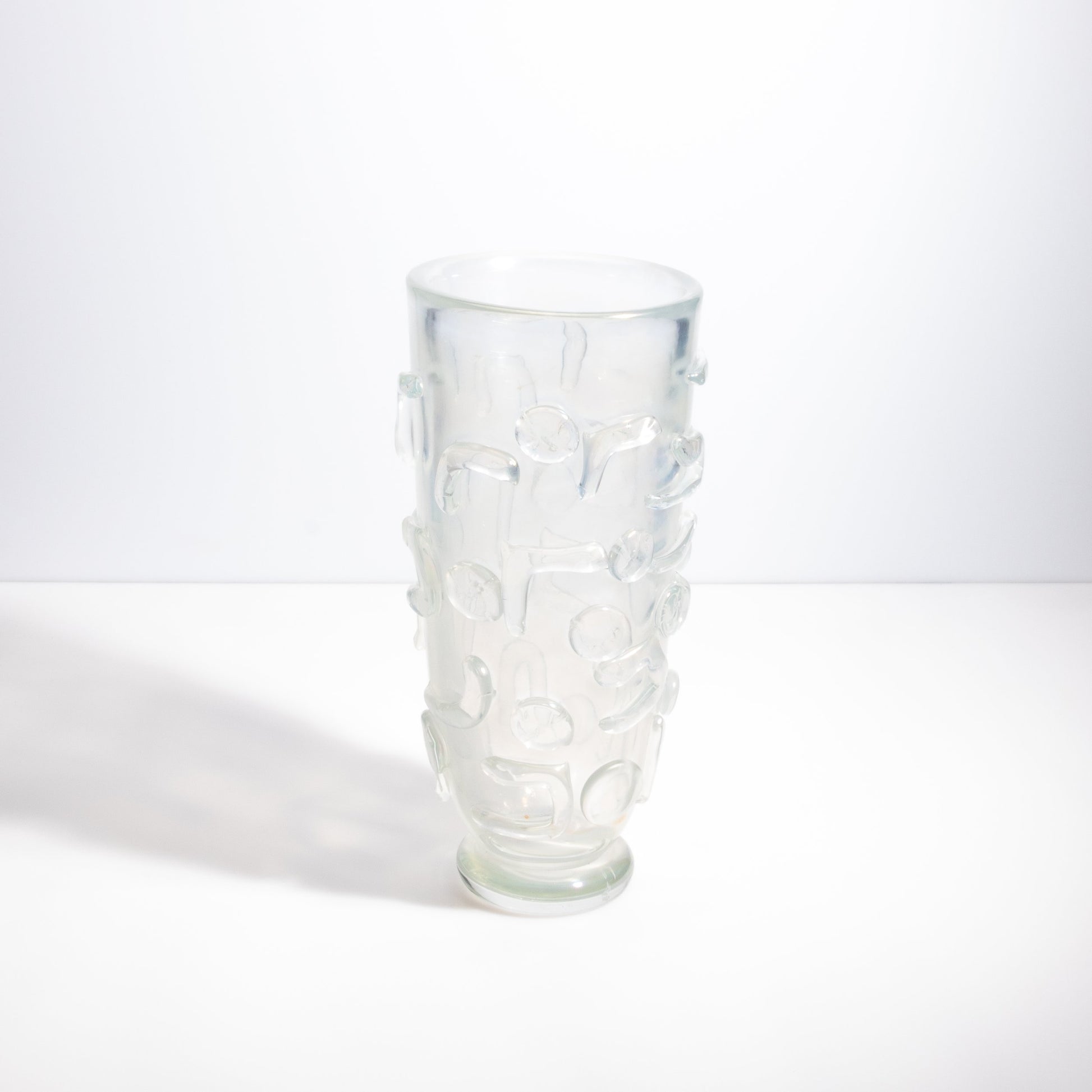 Murano Studded Vase in Frosted Clear
