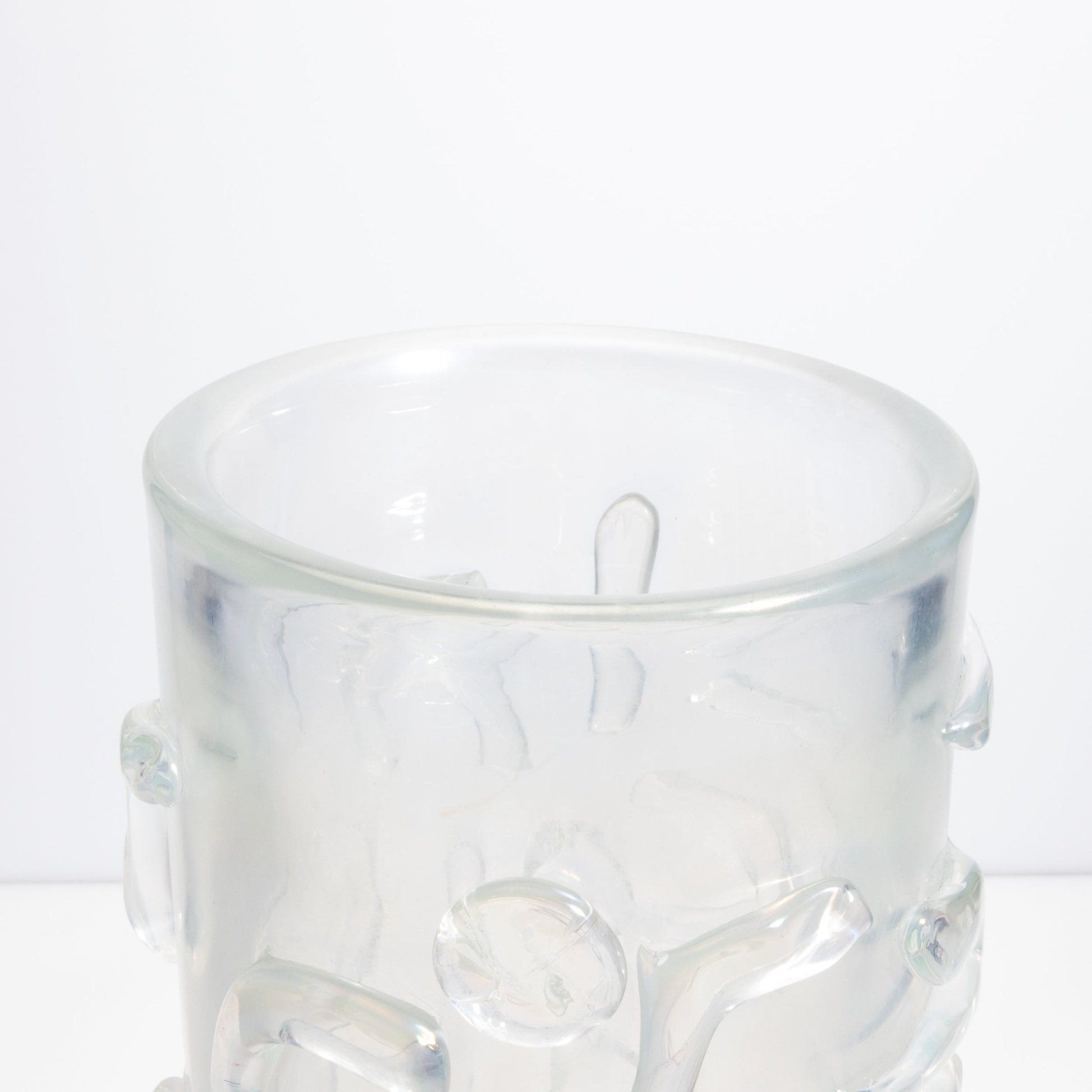 Murano Studded Vase in Frosted Clear