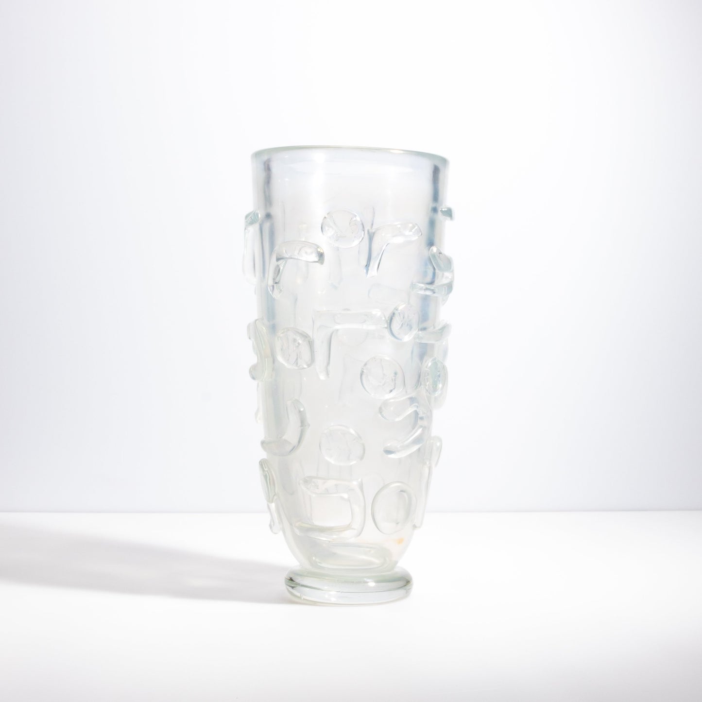 Murano Studded Vase in Frosted Clear
