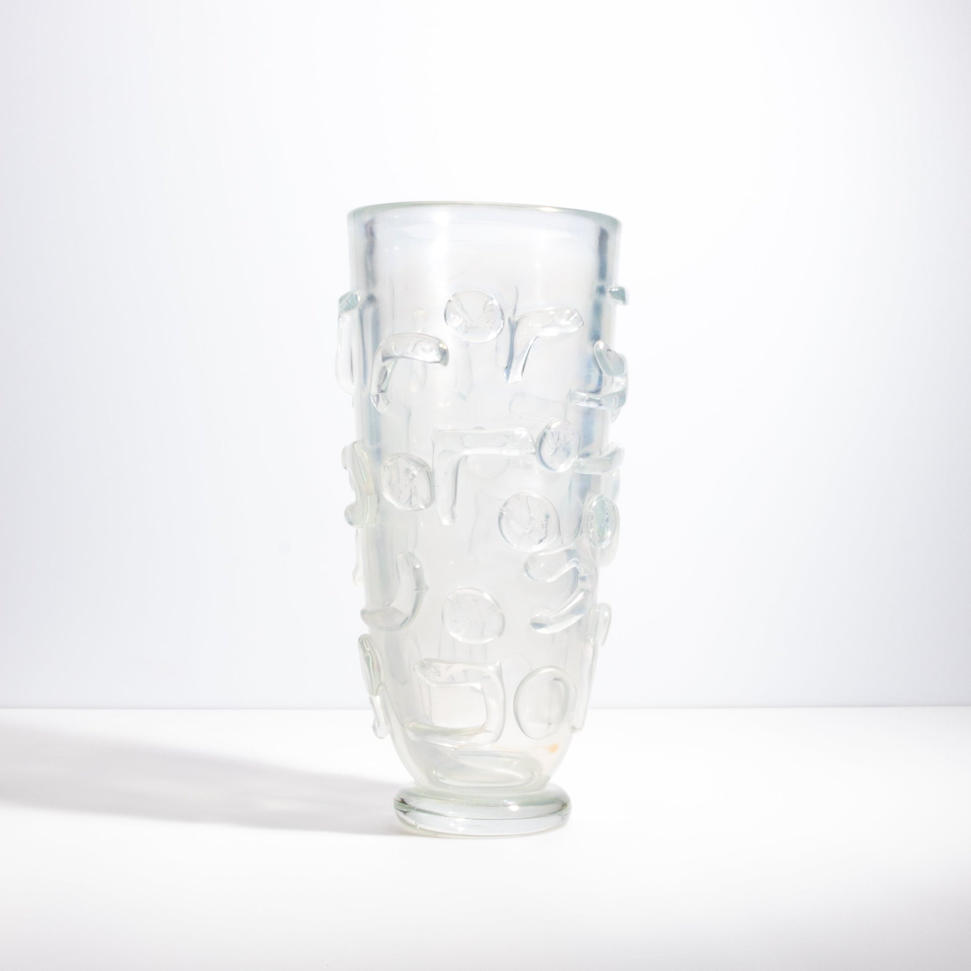 Murano Studded Vase in Frosted Clear