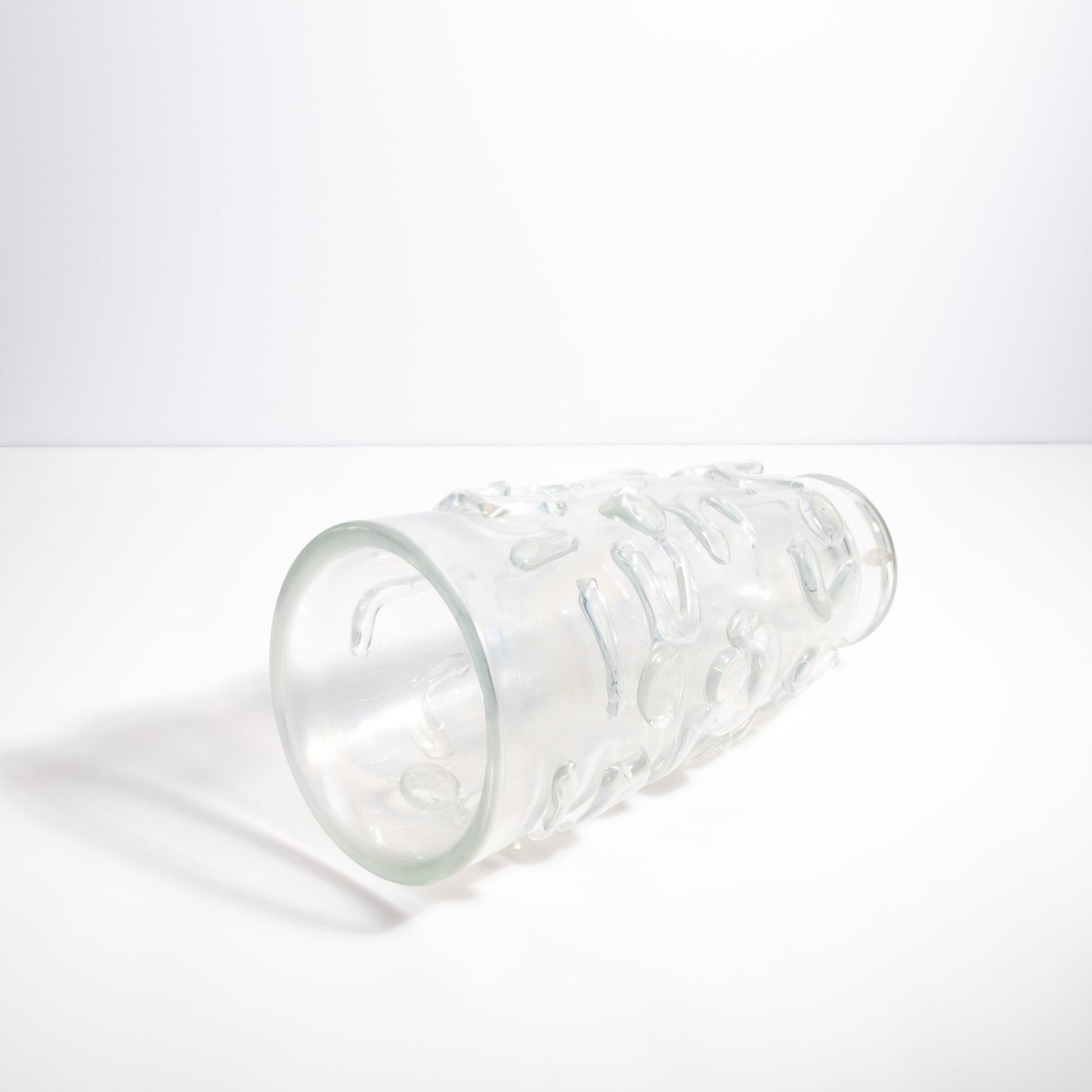 Murano Studded Vase in Frosted Clear