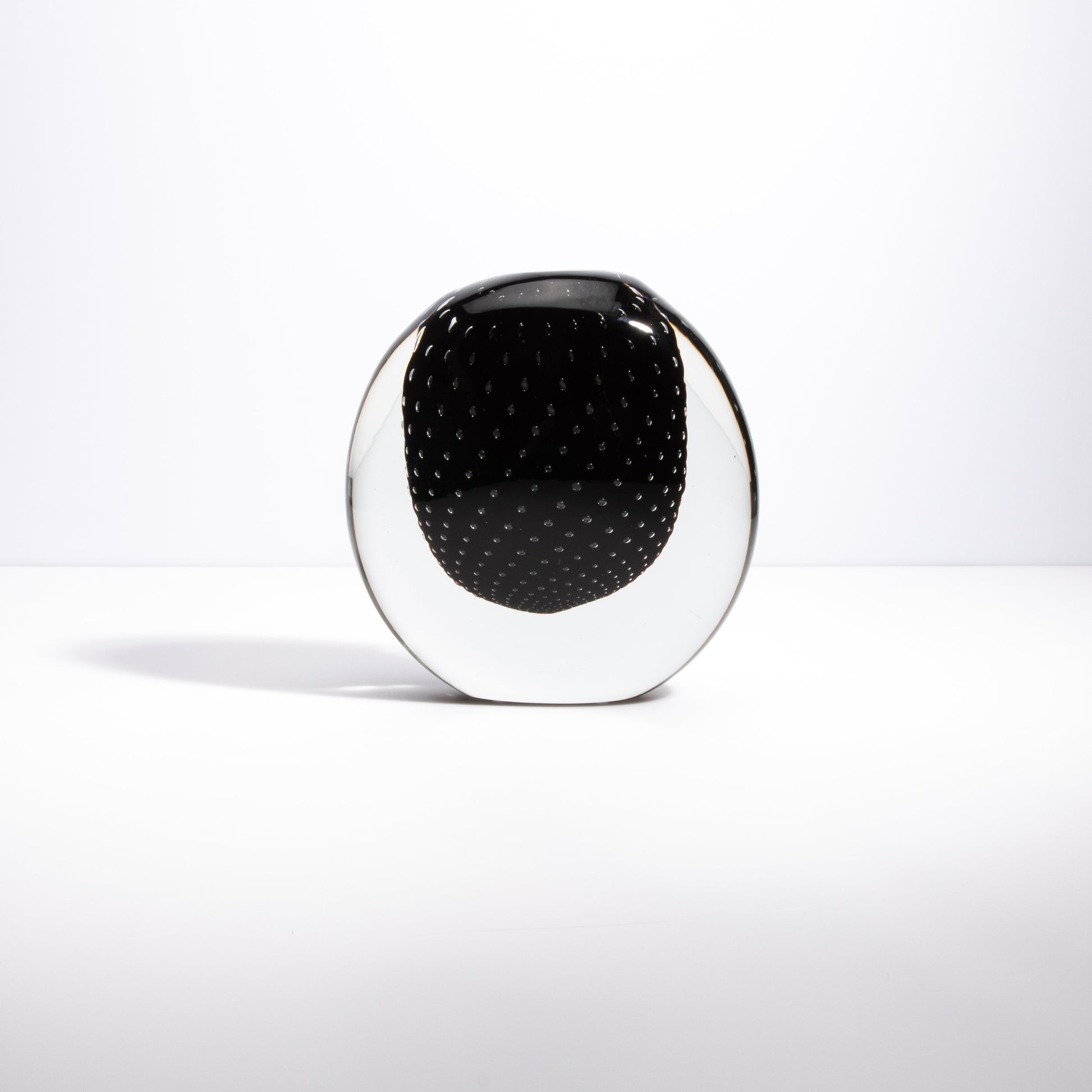 Murano Pois Vase with Bubbles in Black Onyx
