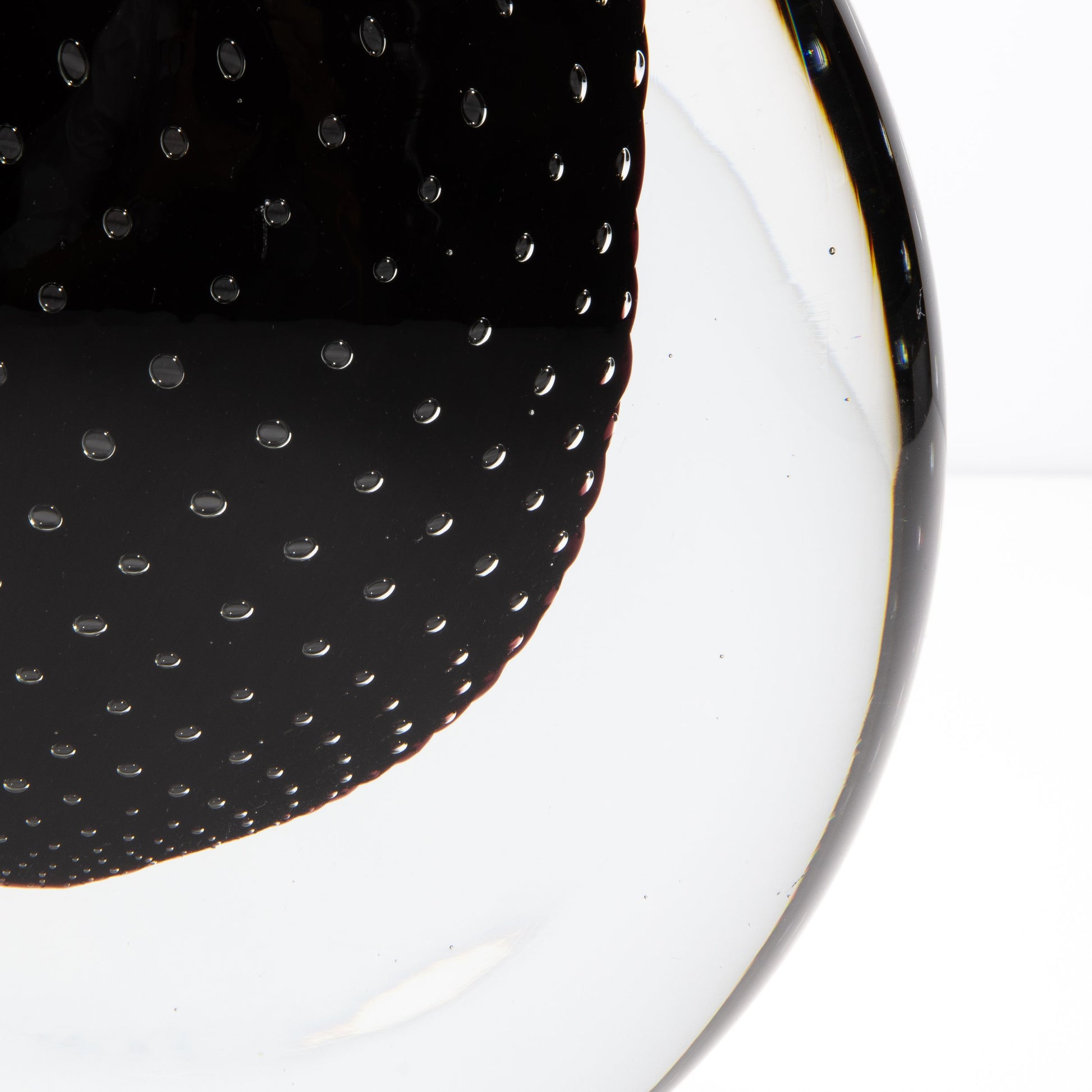 Murano Pois Vase with Bubbles in Black Onyx